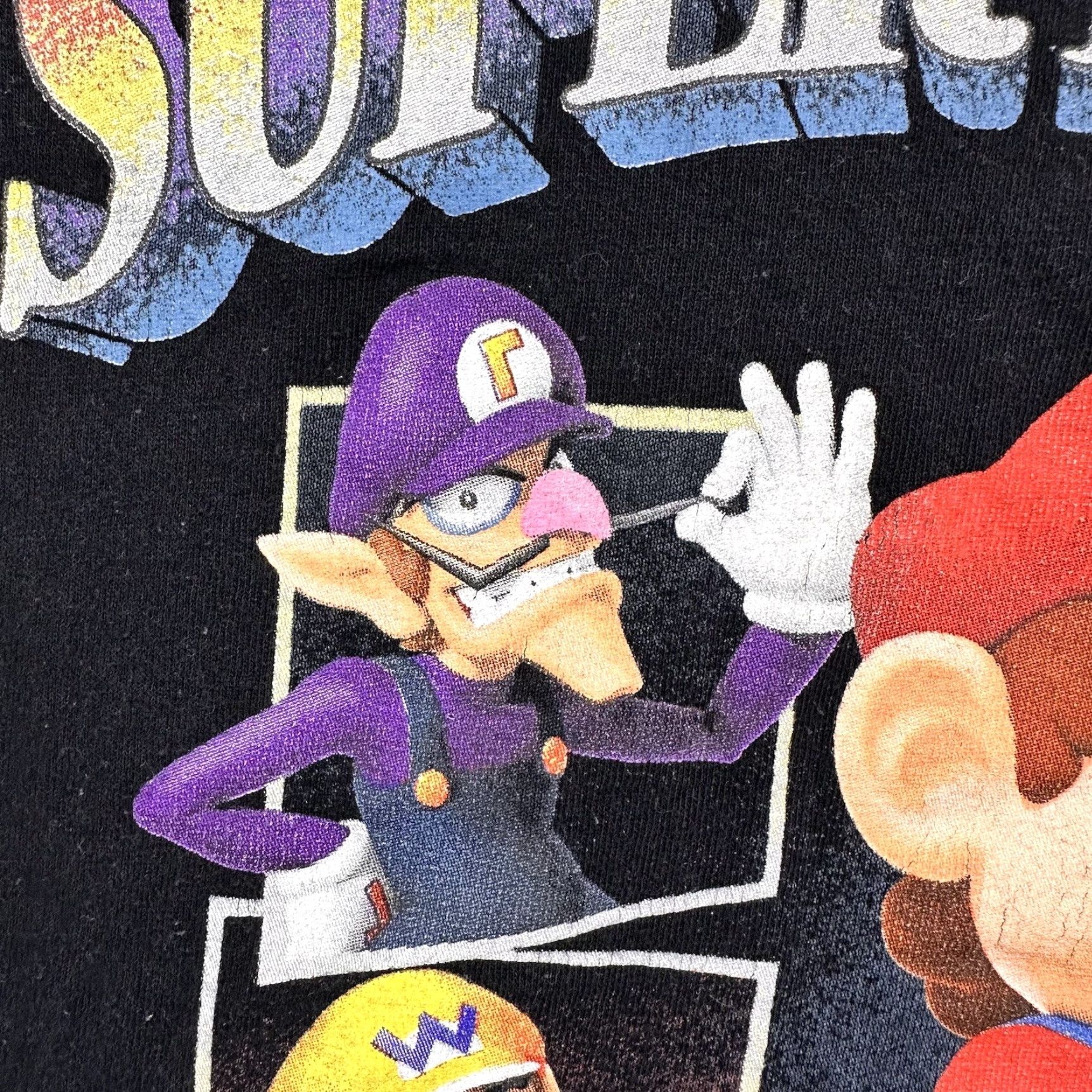 Nintendo Super Mario T-Shirt Black Crew Neck Graphic Print Short Sleeve Boxy Fit Men’s Medium Wario Waluigi Luigi Size US M / EU 48-50 / 2 - 6 Thumbnail