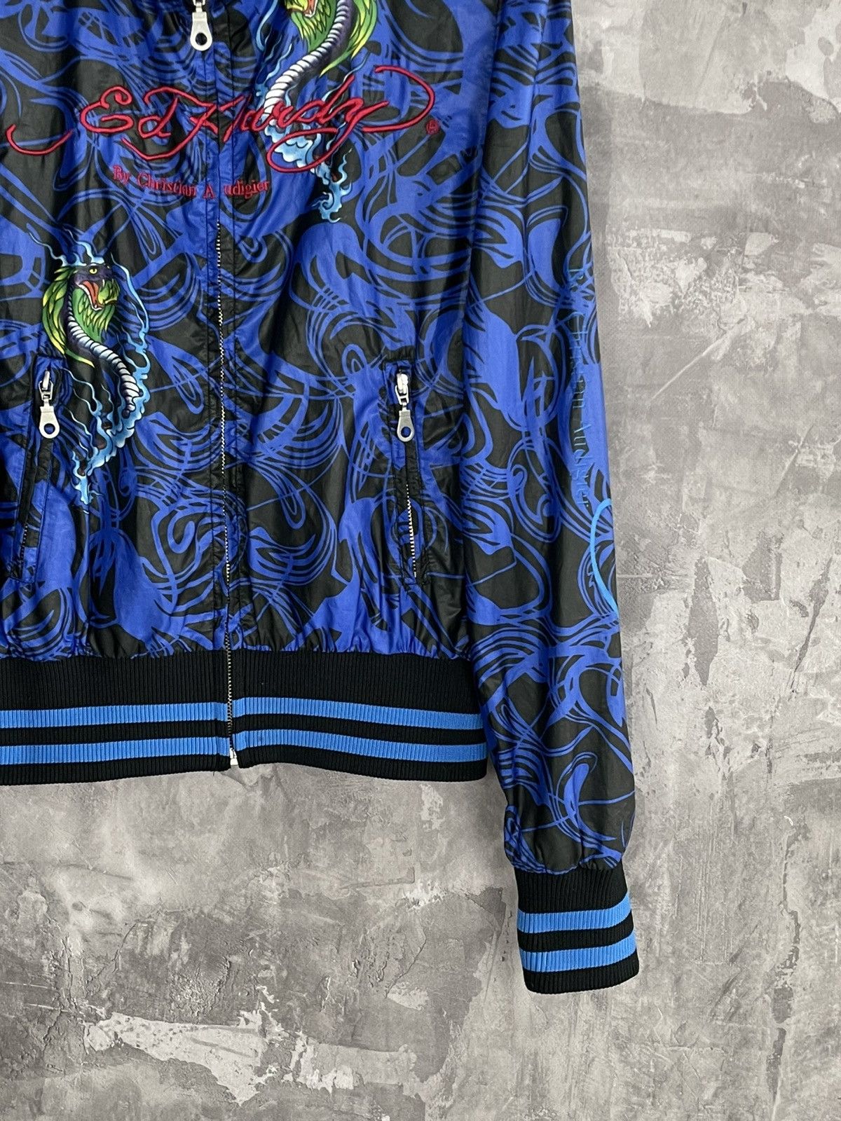 Ed Hardy Y2K Ed Hardy Overprint Grunge Vibe Glamour Track Jacket Size M / US 6-8 / IT 42-44 - 7 Thumbnail
