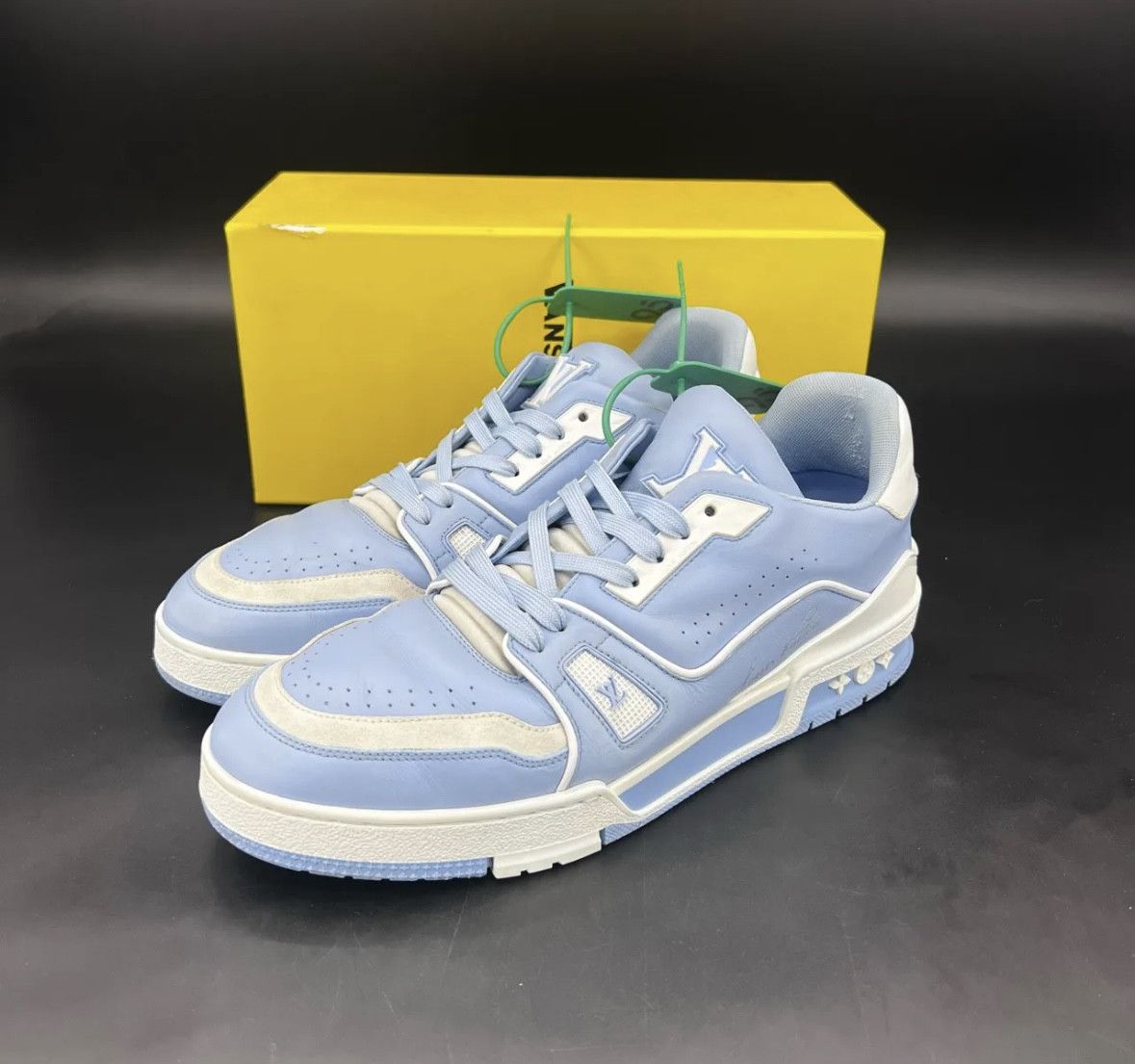 Louis Vuitton Louis Vuitton Trainer Leather Low-Top Sneakers Blue Men’s Size US 8 / EU 41 - 1 Thumbnail
