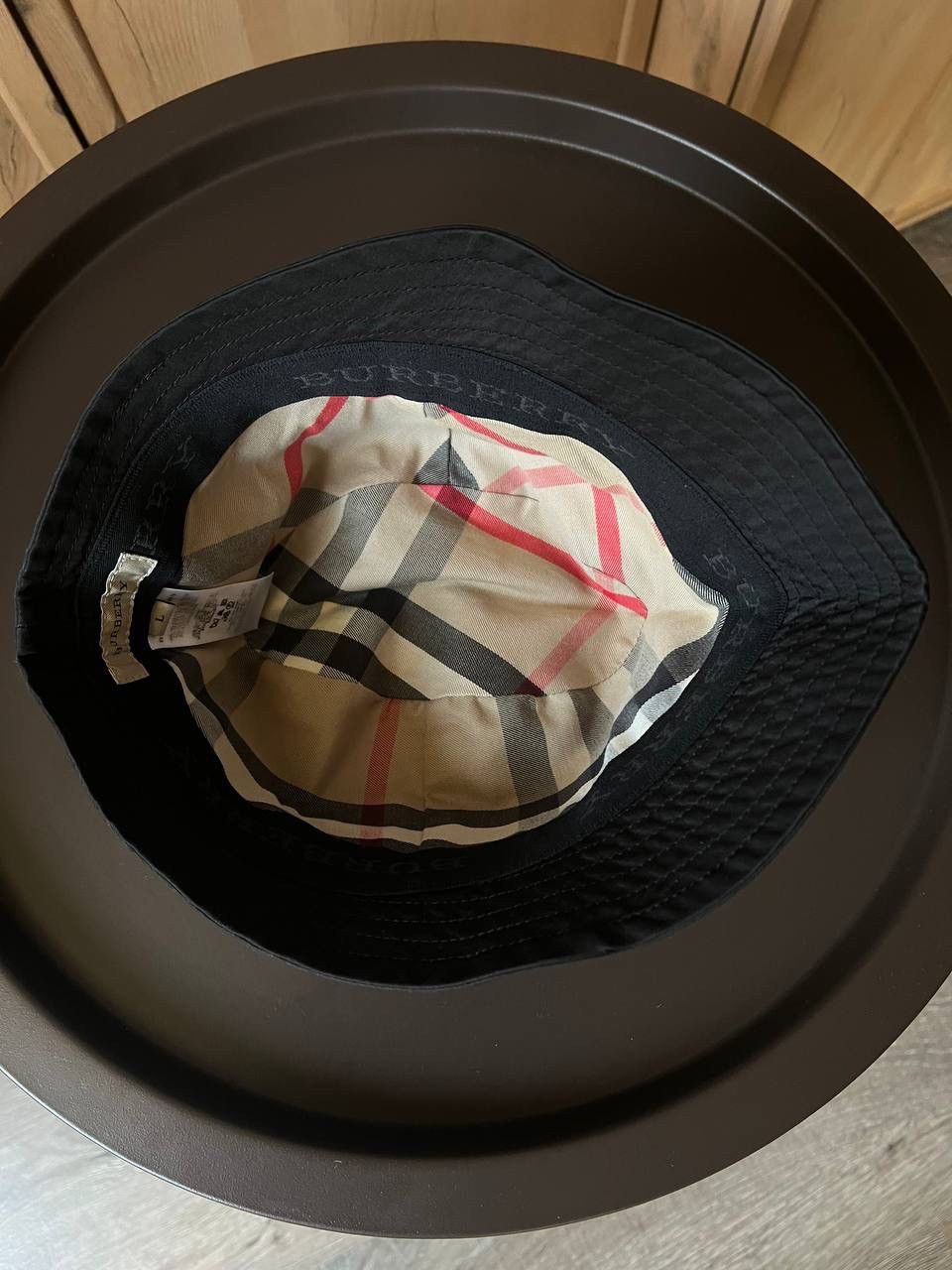 Burberry × Japanese Brand × Vintage Vintage Burberry Panama black bucket hat nova check lining Size ONE SIZE - 5 Thumbnail