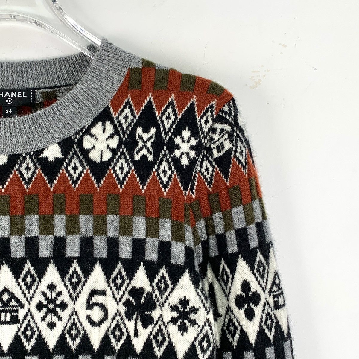 Chanel Chanel Geometric Pattern Cashmere Knit Sweater K26WX Size XXS / US 00 / IT 34 - 3 Thumbnail