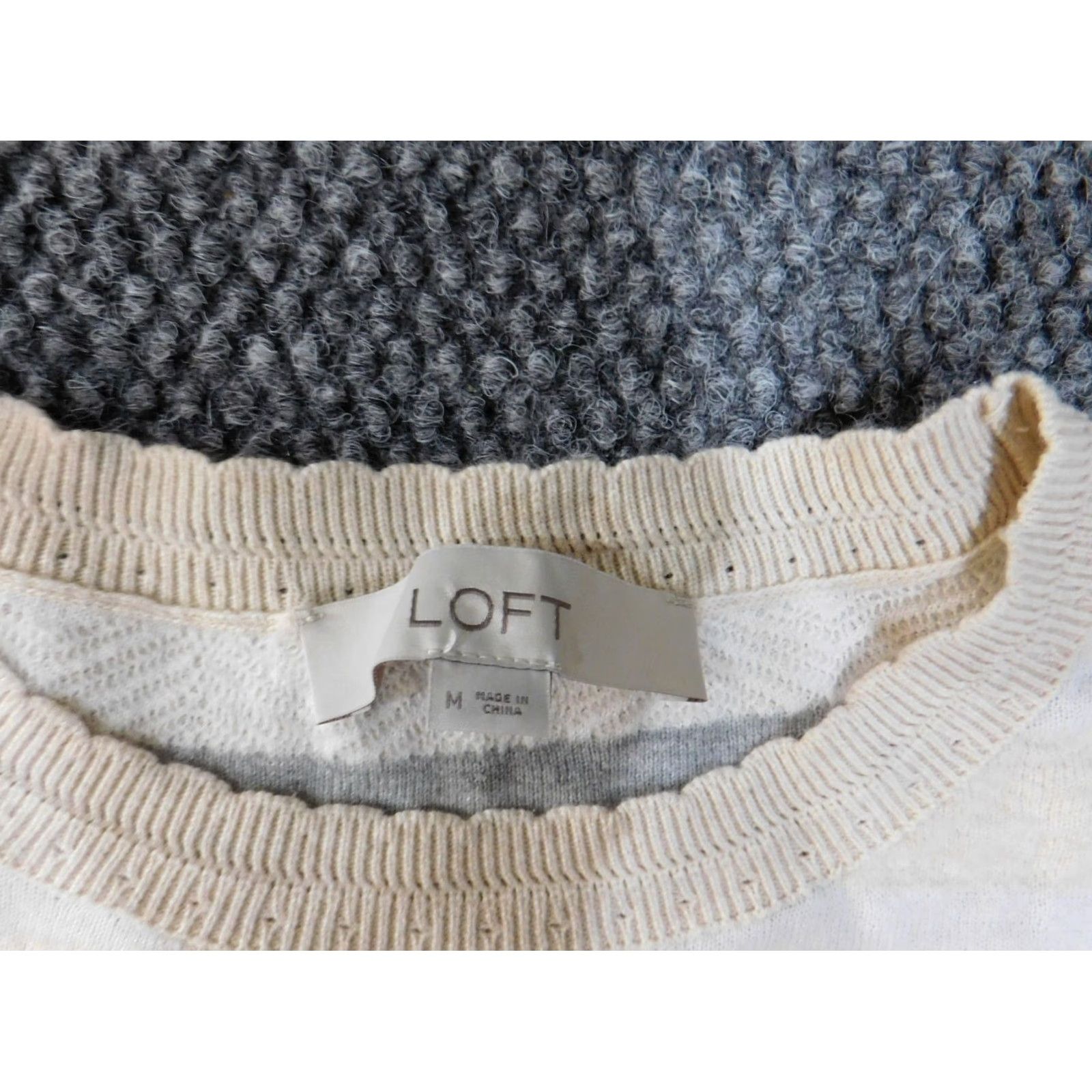 Loft LOFT Sweater Shirt Womens Medium White Striped Crew Neck Pullover Cotton Knit Colorful Modern Modern Casual Size M / US 6-8 / IT 42-44 - 6 Thumbnail