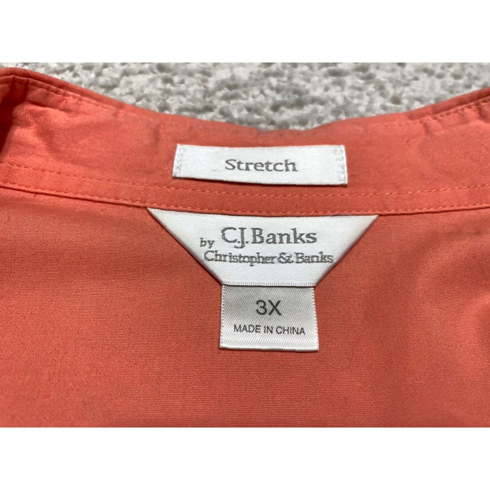 Vintage CJ Banks Womens Plus 3X Shirt Solid Orange Button-Up Long Sleeve Cotton Size XXL / US 16-18 / IT 52-54 - 5 Thumbnail