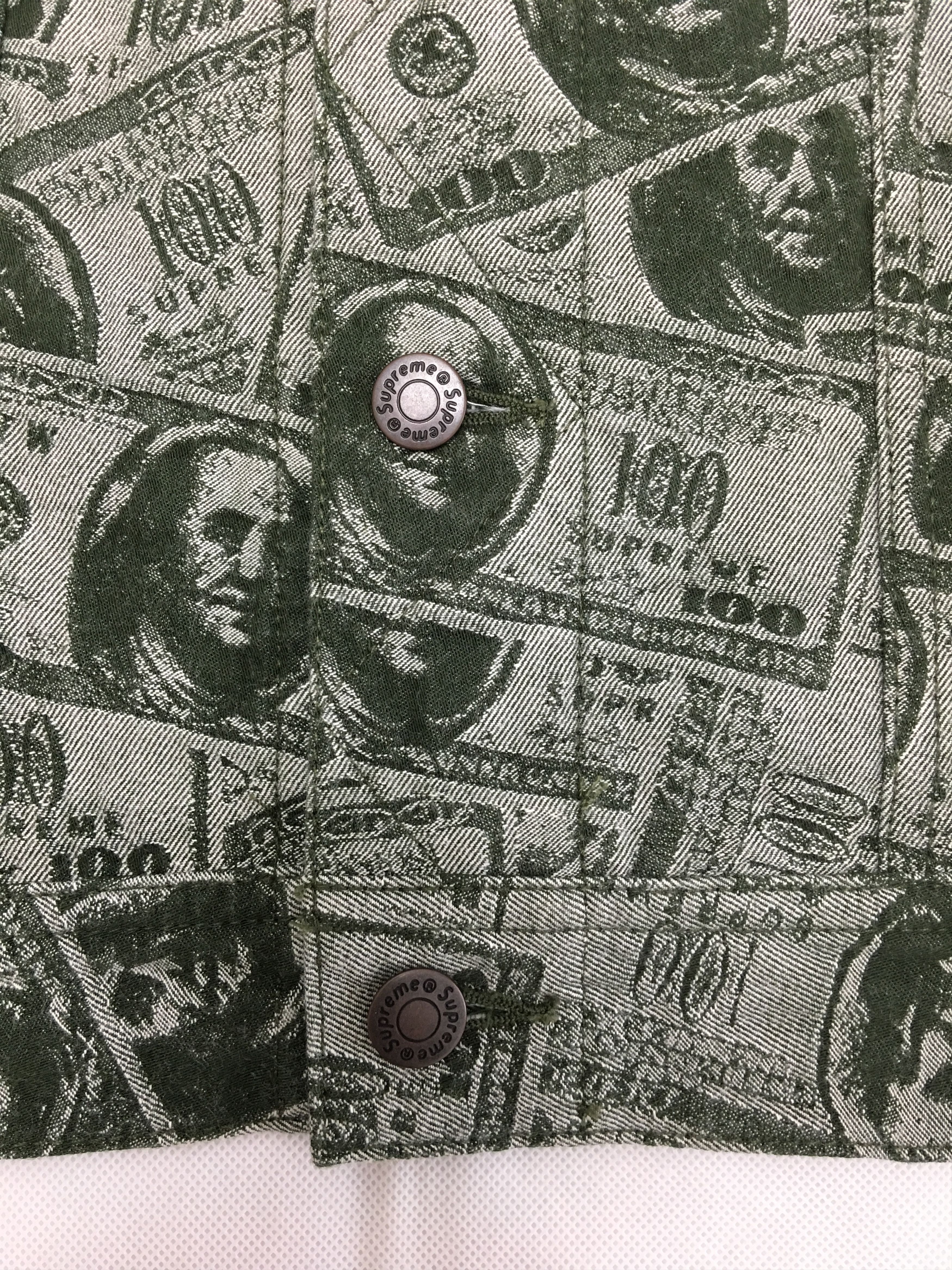 Supreme Supreme 100 Dollar Bill Trucker Jacket Green Large 2017F/W Size US L / EU 52-54 / 3 - 3 Thumbnail