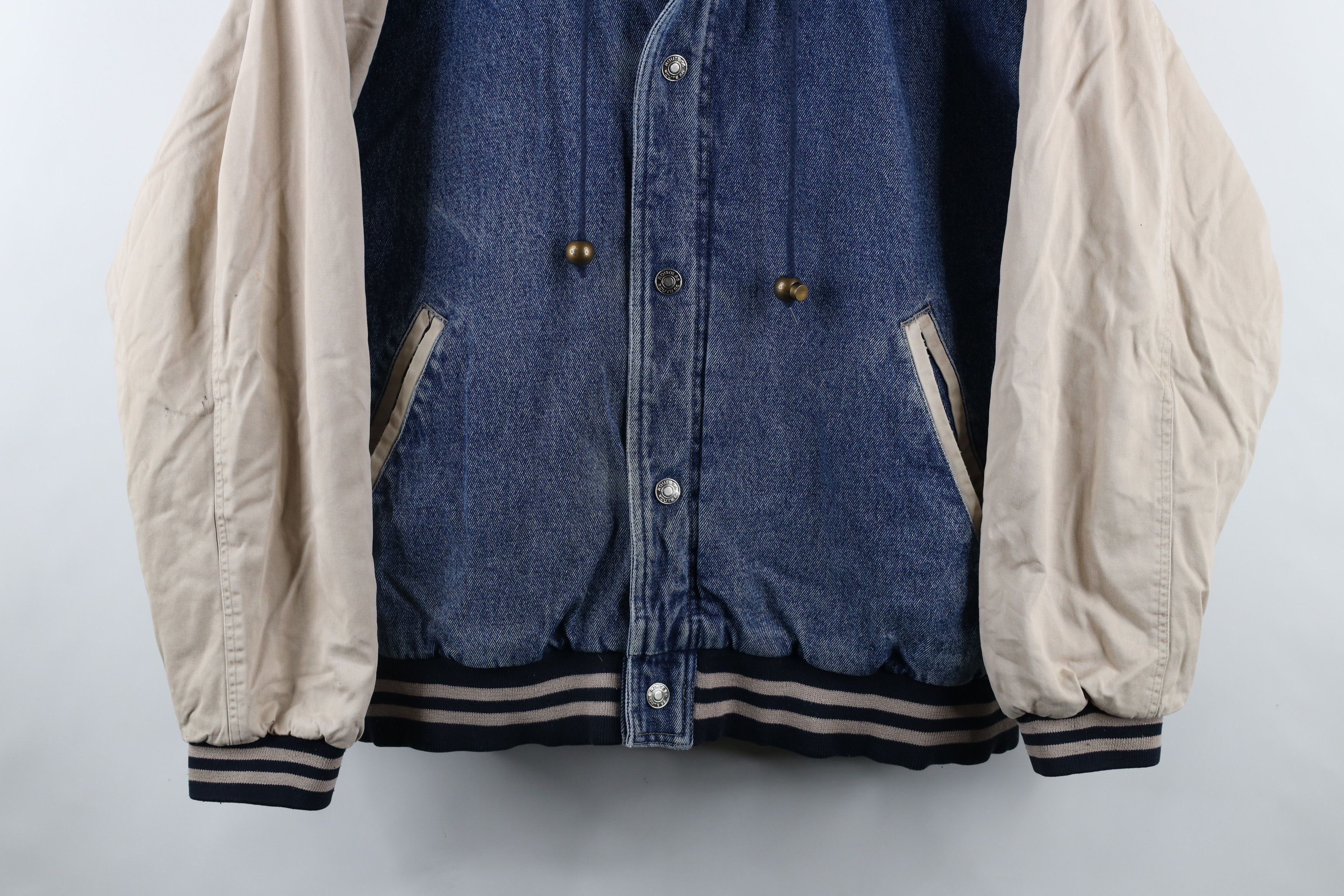 Vintage Vintage 90s Streetwear Hooded Denim Jean Bomber Jacket Size US M / EU 48-50 / 2 - 3 Thumbnail