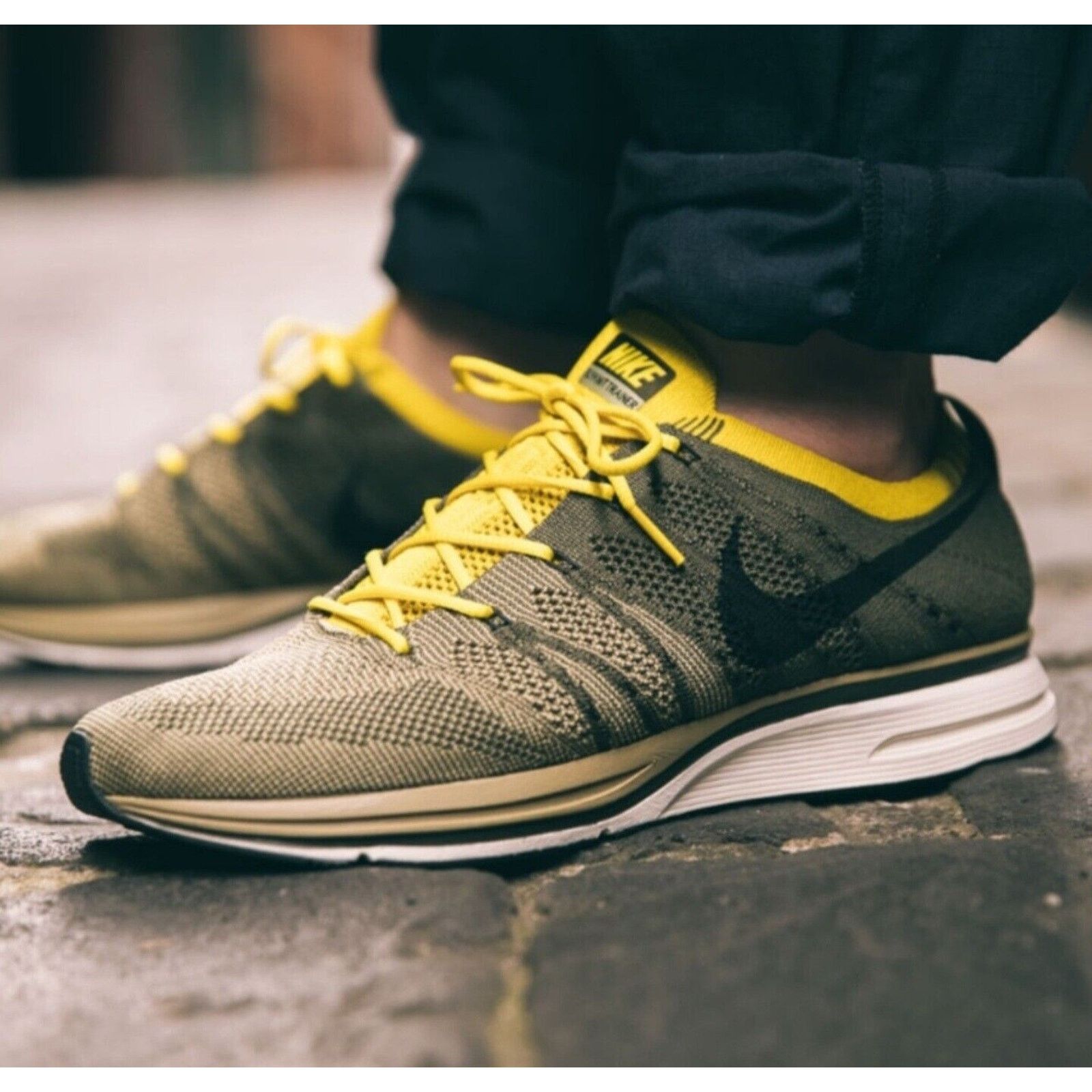 Nike Flyknit Trainer 2018 Cargo Khaki Running Shoes Size 10