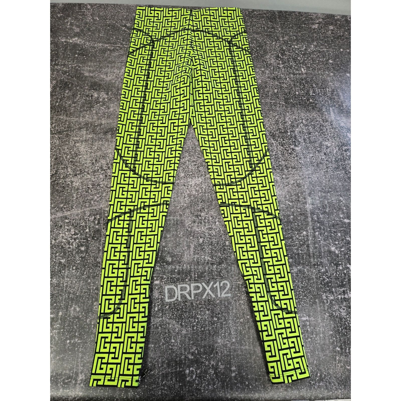 Balmain Balmain Monogram Jacquard Jersey Womens Green Leggings Sz XS Size 27" / US 4 / IT 40 - 3 Thumbnail