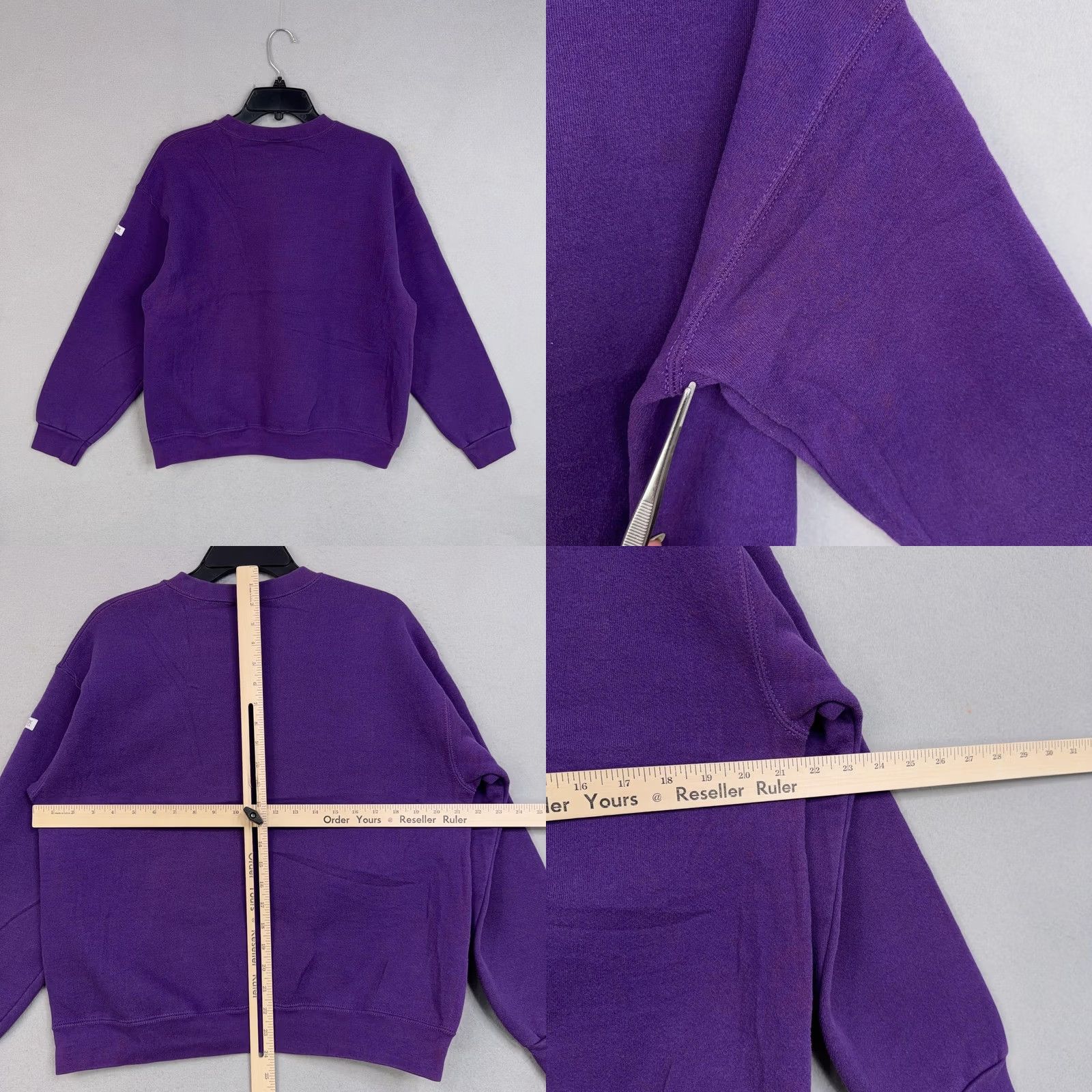 Edwin VINTAGE Edwin Sweatshirt Adult Large Purple 50/50 Fleece Cotton-Polyester Crew Neck Pullover Mens L Purple 80s 90s Size US L / EU 52-54 / 3 - 8 Thumbnail