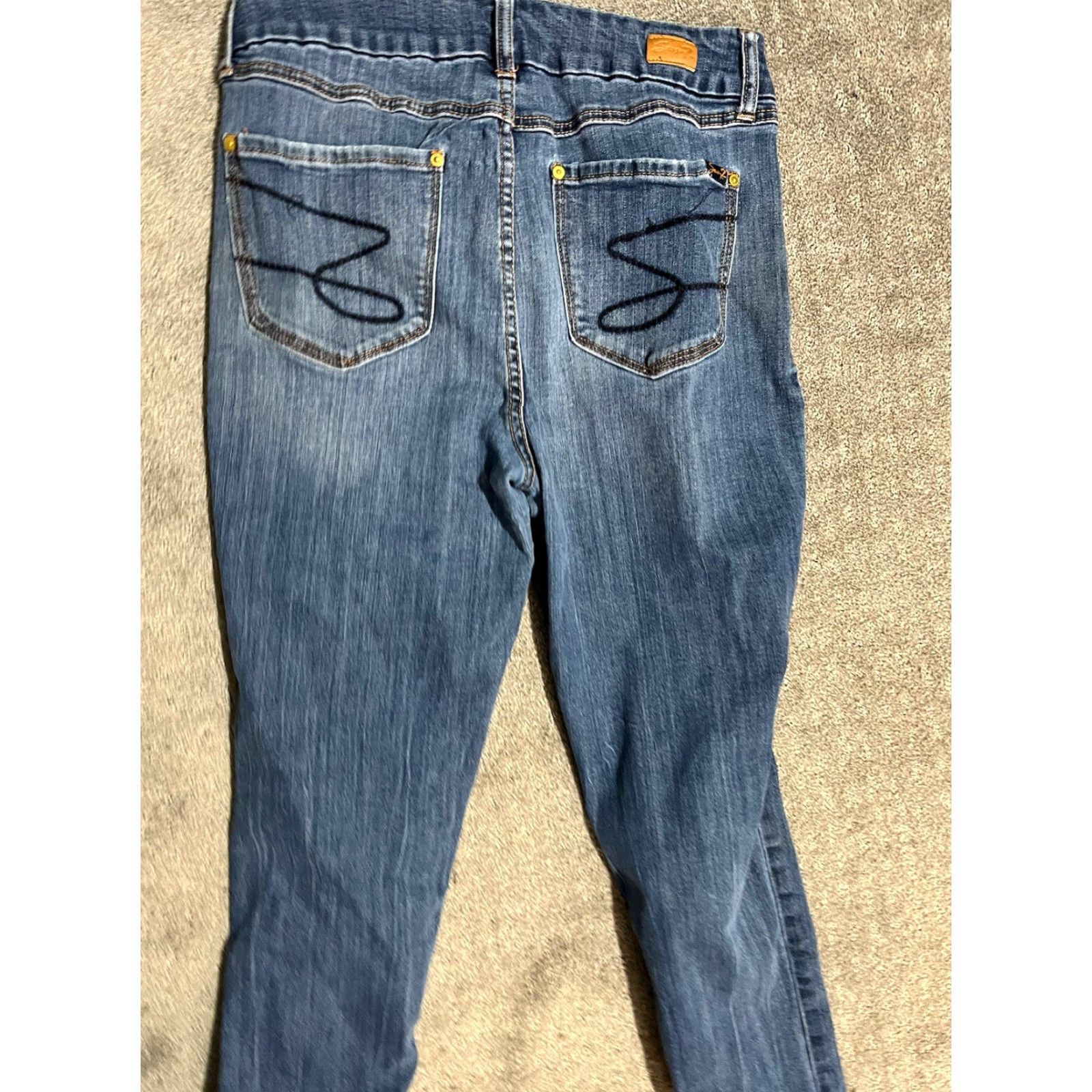 Vintage Seven7 Jeans Women’s 12 Plus Skinny Distress Blue Denim 5-Pocket Tummyless Slim Rise 10 in 31 in Inseam Size 34" / US 12 / IT 48 - 2 Thumbnail