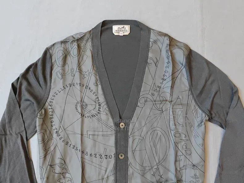 Hermes Hermes Silk cardigan knit jacket, grey, 100% mulberry silk Size US M / EU 48-50 / 2 - 2 Thumbnail