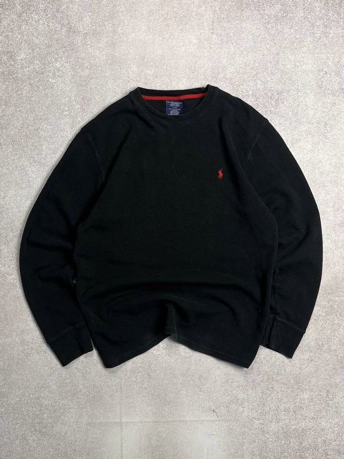 Polo Ralph Lauren × Vintage Vintage Polo Ralph Lauren Waffle Boxy Sweatshirt Y2K L Size US L / EU 52-54 / 3 - 1 Thumbnail