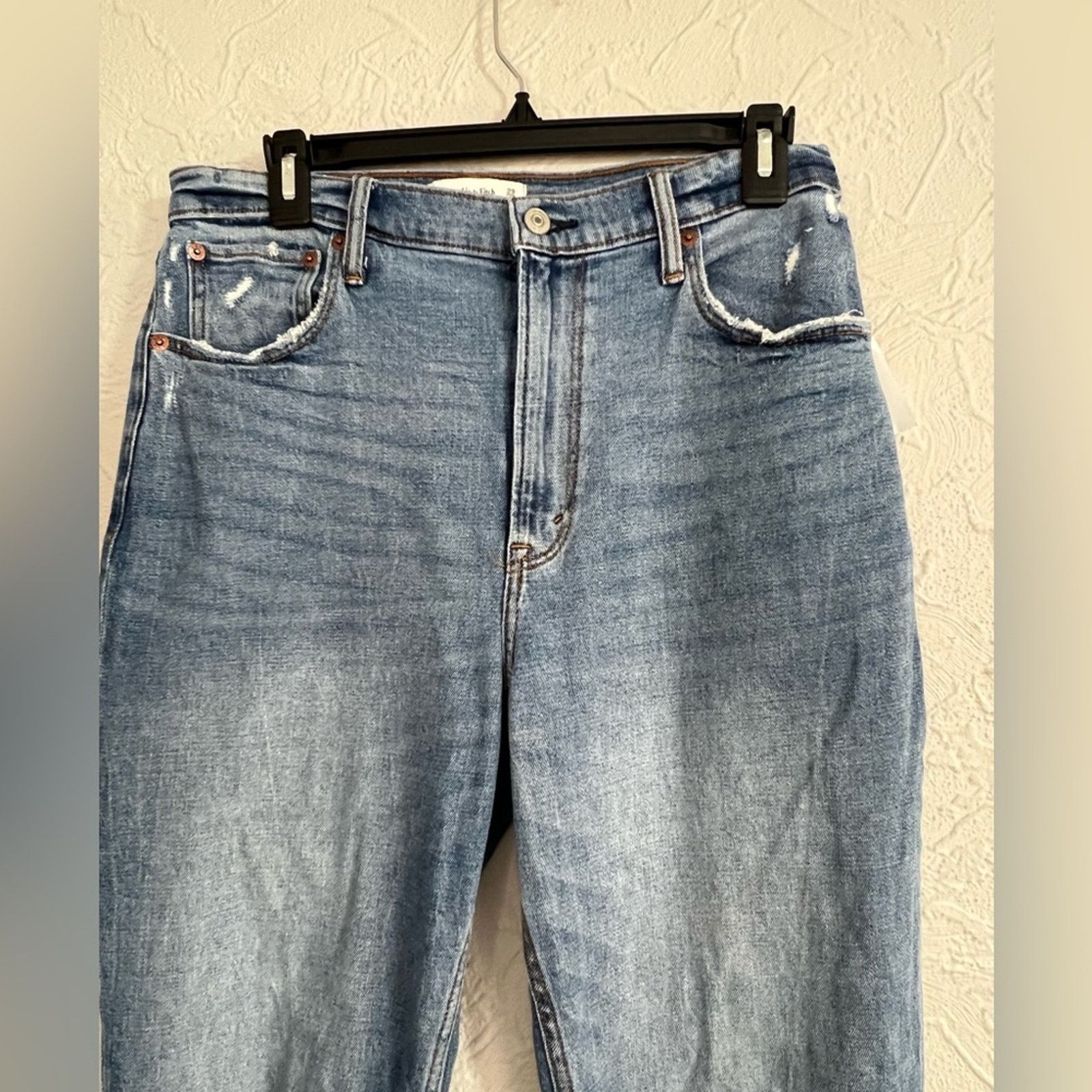 Abercrombie & Fitch Abercrombie & Fitch Curve Love Straight High Rise 29/8R Size 29" - 3 Thumbnail