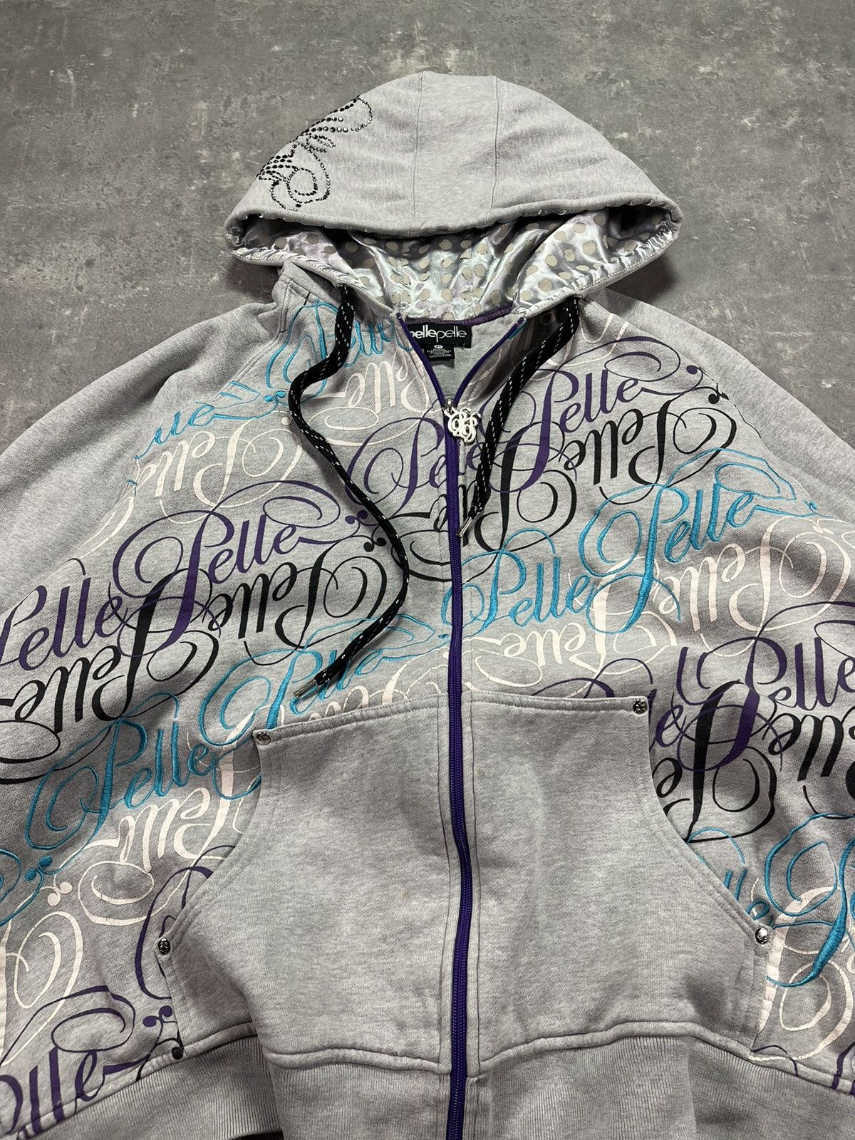 Pelle Pelle Pelle Pelle Multilogo Printed Studded Baggy Zip Hoodie XL Size US XL / EU 56 / 4 - 7 Thumbnail