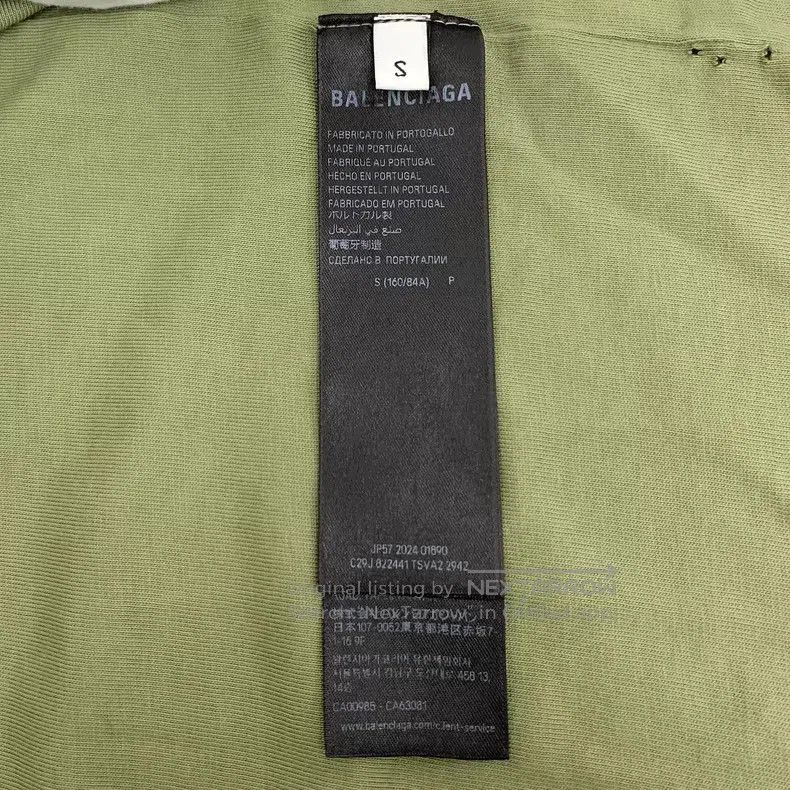 Balenciaga Balenciaga Green Logo Letter Embroidered Cotton Crew Neck Size US S / EU 44-46 / 1 - 7 Thumbnail