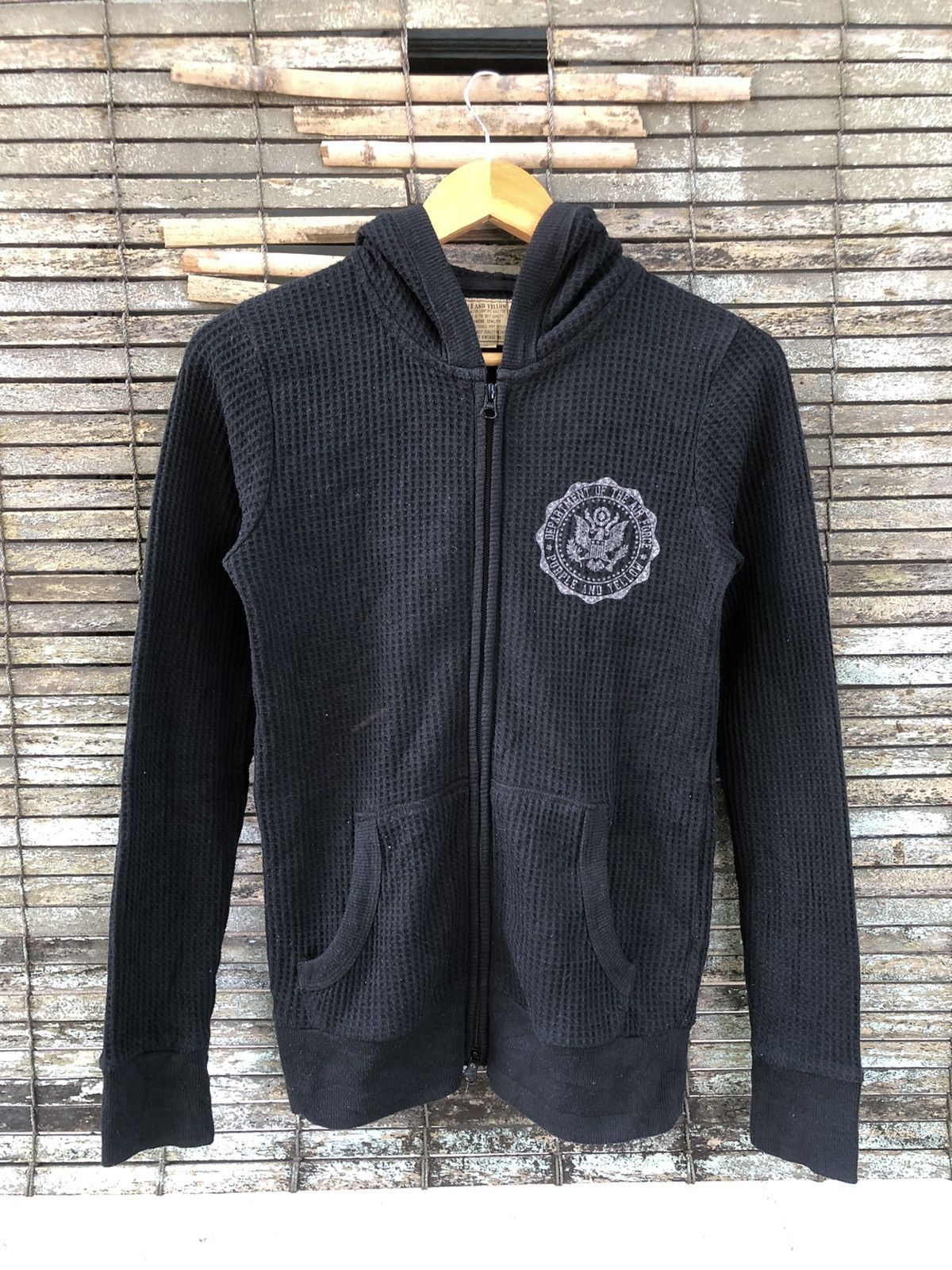 Japanese Brand × Vintage Vintage USAF Purple And Yellow Waffle Fullzipper Hoodies Size US S / EU 44-46 / 1 - 9 Thumbnail