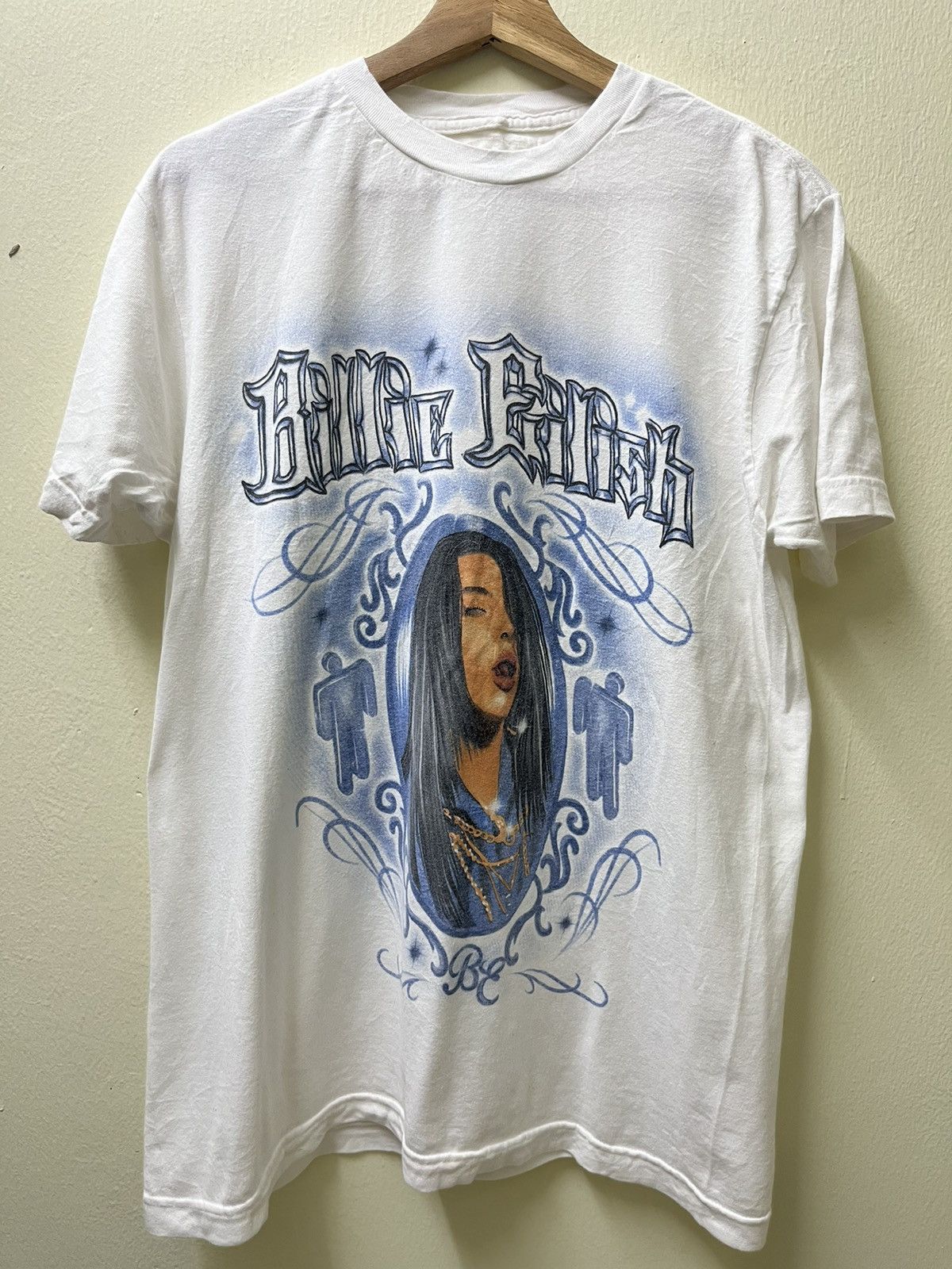 image of Billie Eilish Solo Singer Tee in White, Men's (Size Small)