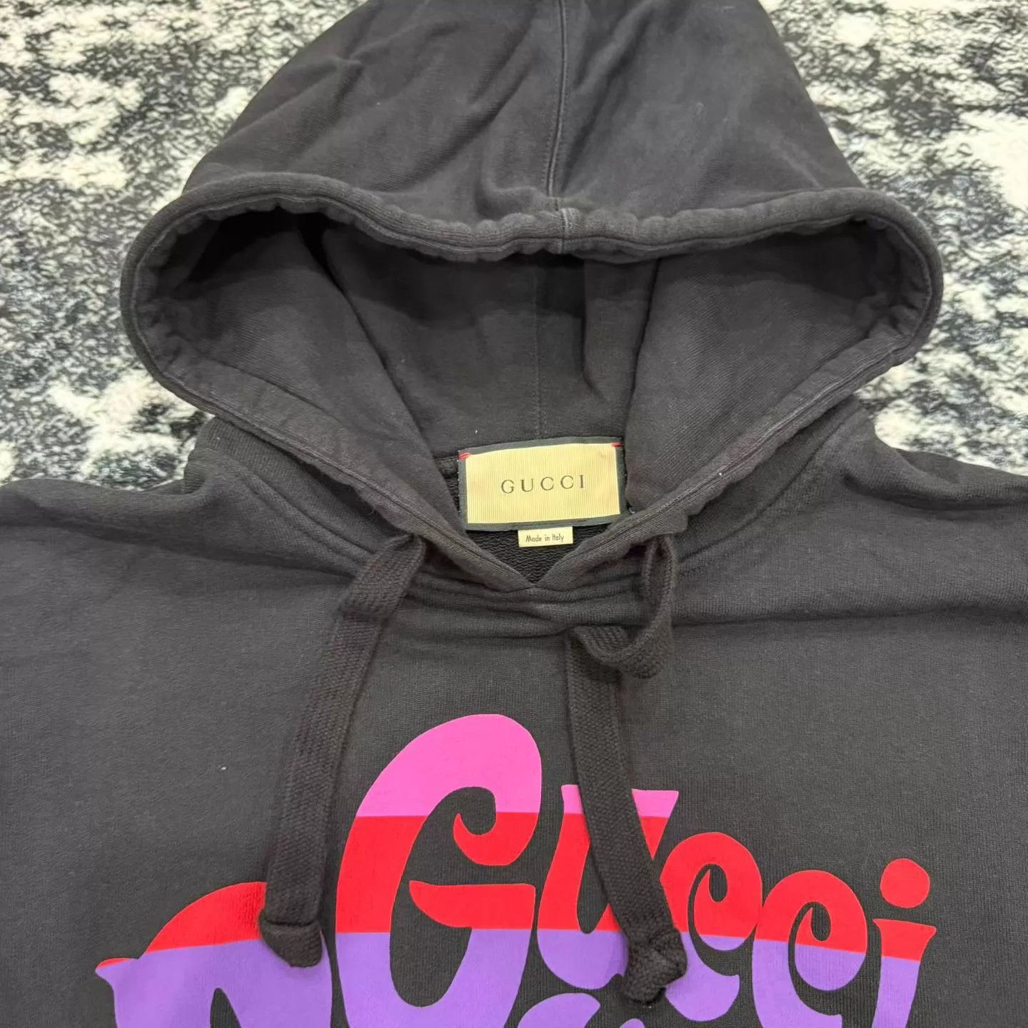 Gucci Gucci Black Colorful Logo Oversized Hoodie XXL Size US XXL / EU 58 / 5 - 2 Thumbnail