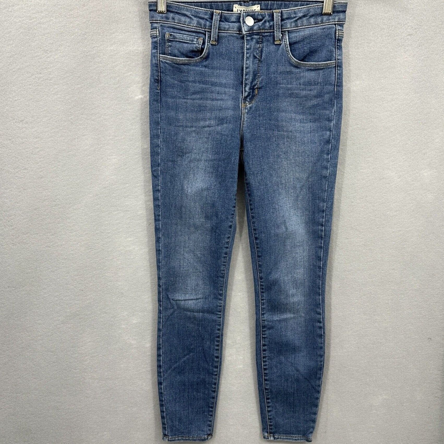 L'AGENCE L'AGENCE Jeans Women 25 High-Rise Straight Denim Lumiere Blue 5-Pocket Stretch Comfortable Regular Fit Adult Size 25 Mens Womens? Size 42" / US 20 - 2 Thumbnail
