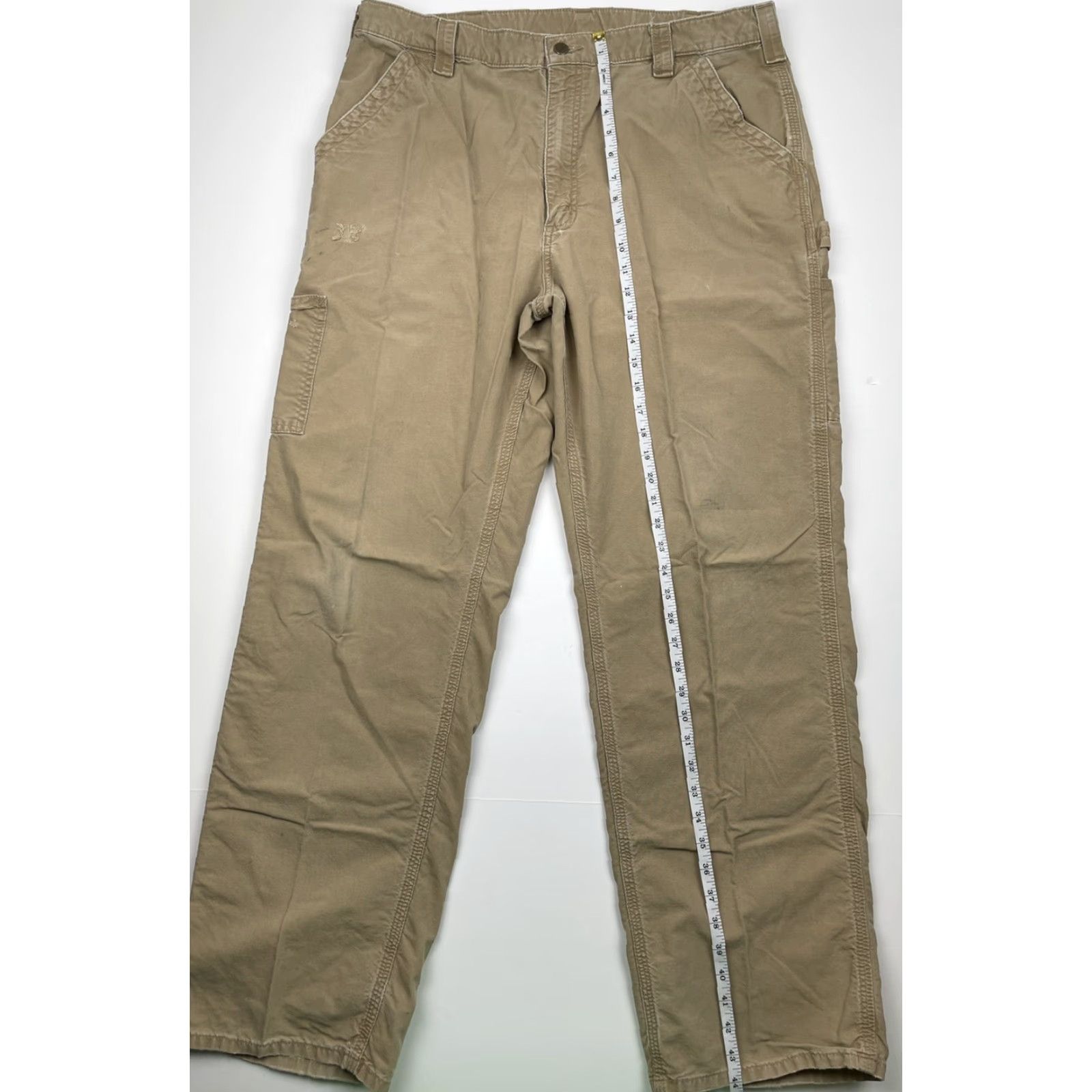 Carhartt VINTAGE Carhartt B151 DKH Canvas Carpenter Work Pants Mens 38 x 34 Straight Leg 5-Pocket Workwear Brown 100% Cotton DKH Size US 38 / EU 54 - 6 Thumbnail