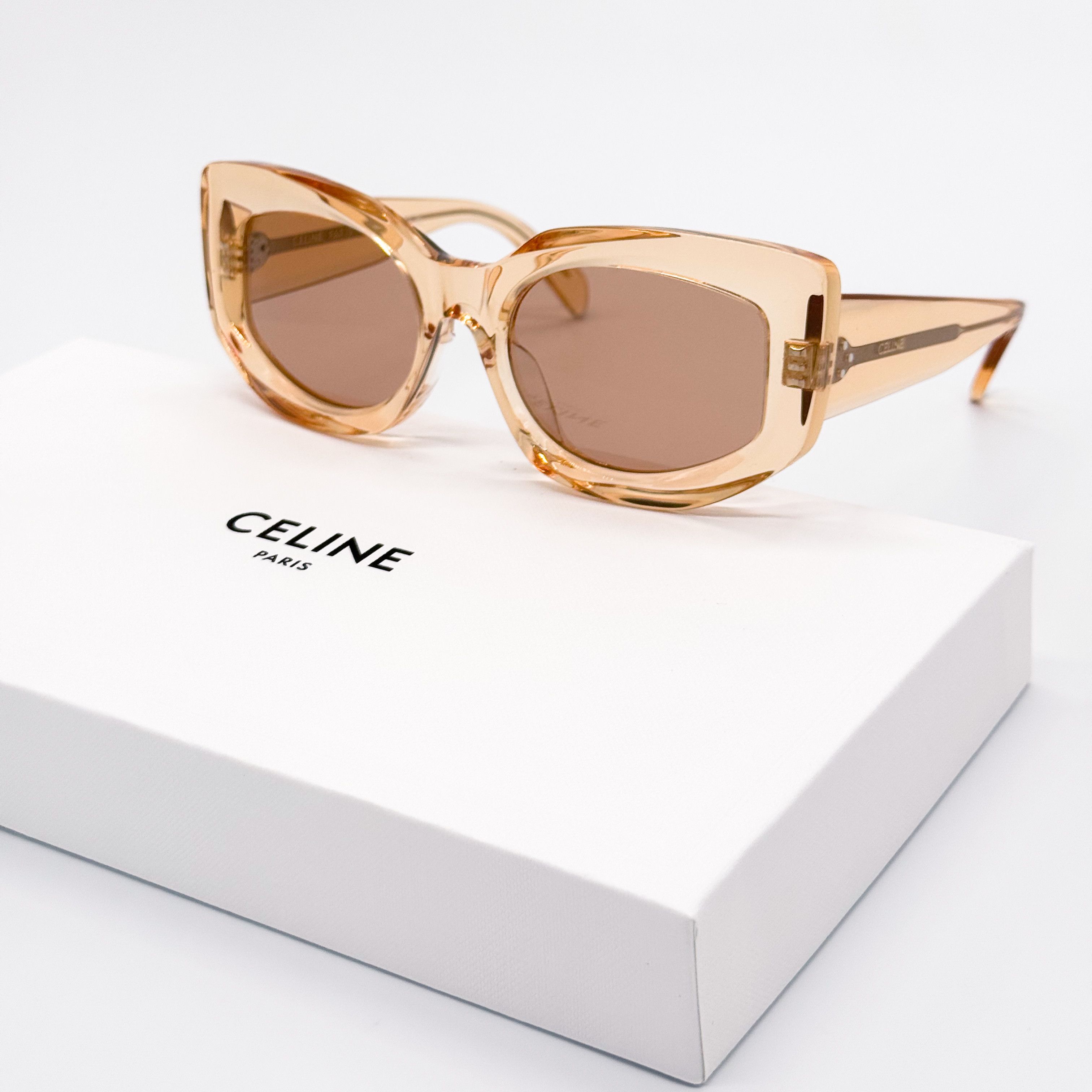 Celine NEW CELINE CL40277F 42J WOMEN ORANGE BROWN SUNGLASSES CELINE Size ONE SIZE - 1 Thumbnail