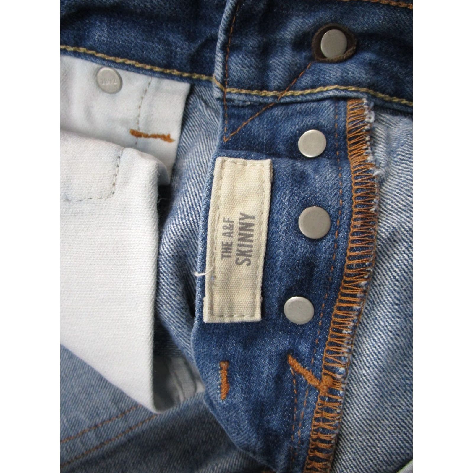 Abercrombie & Fitch Abercrombie & Fitch Skinny Fit Button Fly Denim Jeans Mens Size 30x32 Blue 5-Pocket Design Stretch Size US 30 / EU 46 - 6 Thumbnail