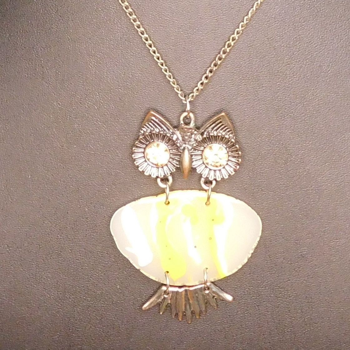 Other Retro Nature Inspired Yellow Owl Pendant Necklace Size ONE SIZE - 2 Thumbnail