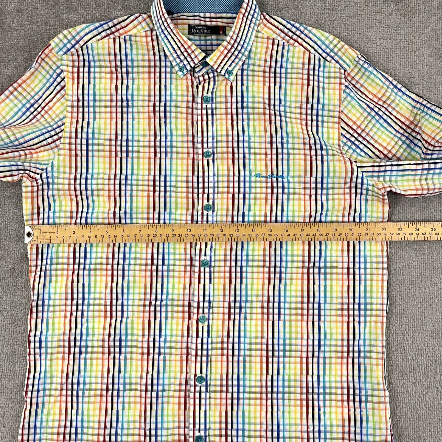 Breitling THOMAS BREITLING Shirt Mens XL Multicolor Striped Plaid Button-Down Preppy Colorful Size US XL / EU 56 / 4 - 6 Thumbnail