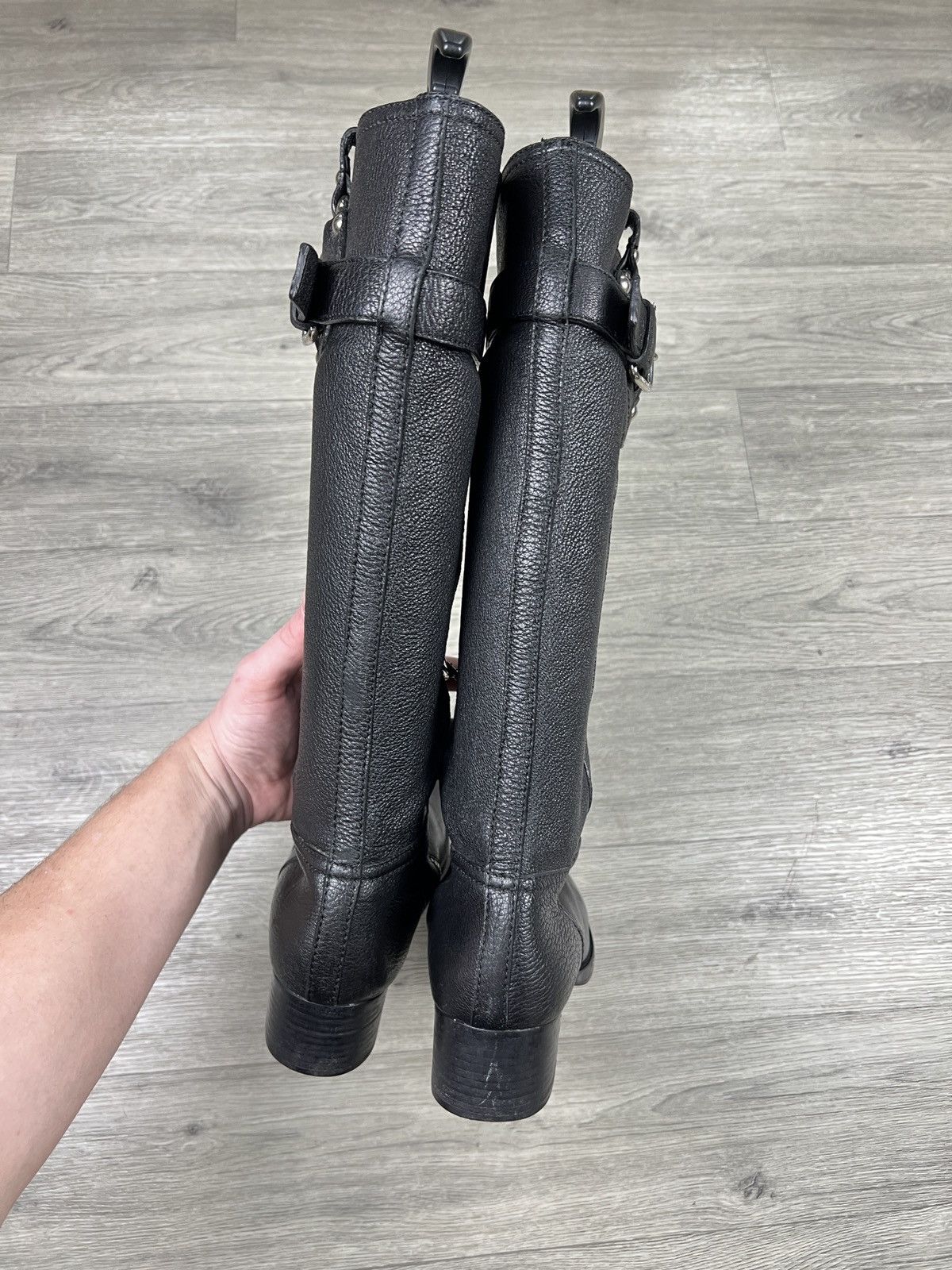 Car Shoe Car Shoe By Prada Biker Riding Knee High Boots Size US 9 / IT 39 - 9 Thumbnail
