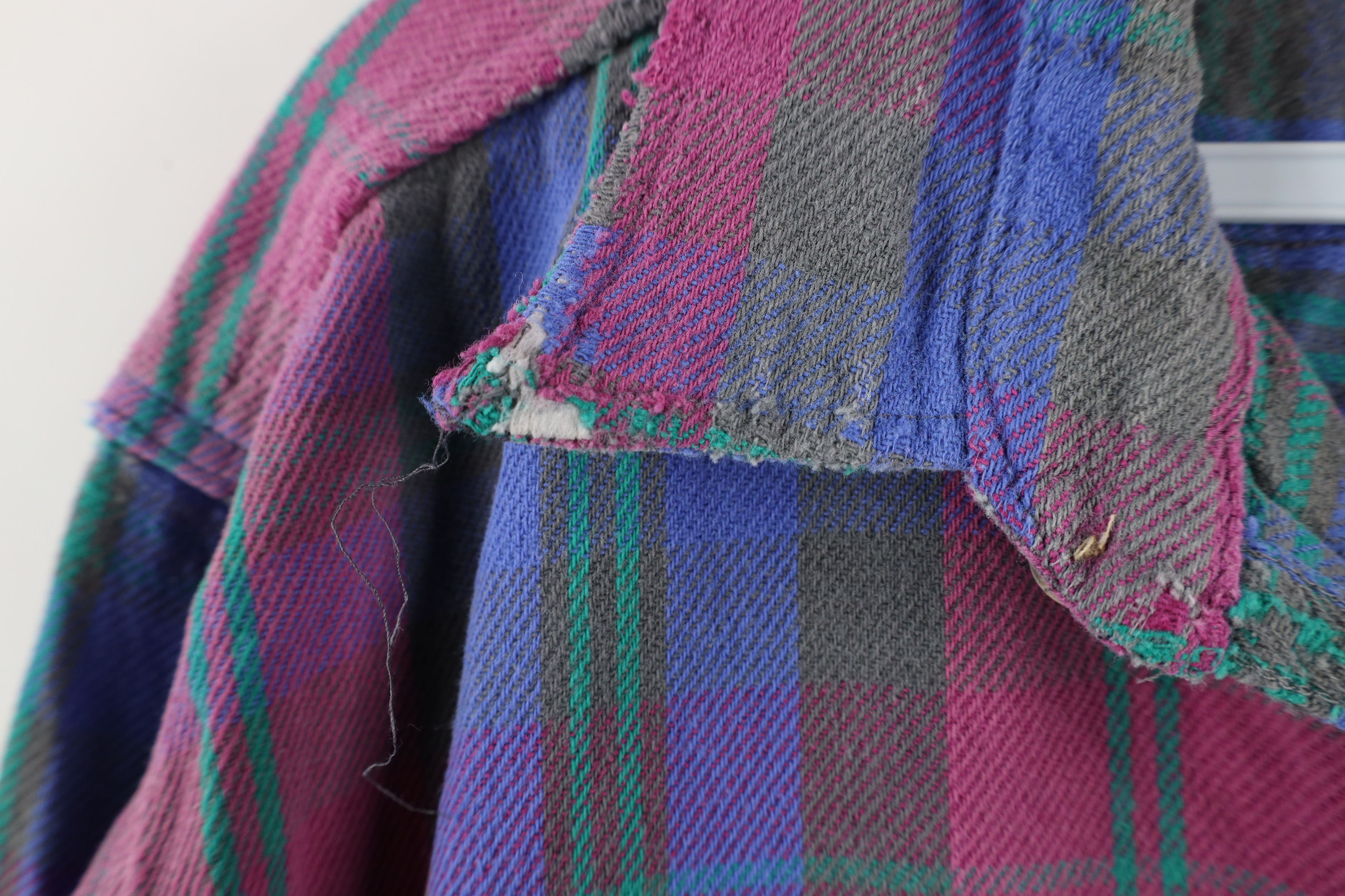 Vintage Vintage 70s Streetwear Flannel Button Shirt Plaid USA Size US XL / EU 56 / 4 - 10 Thumbnail
