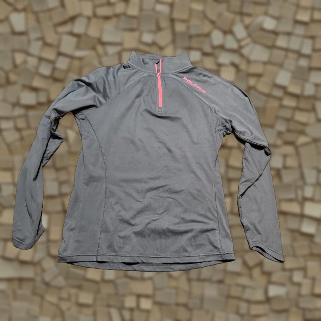 Vintage Polaris Shirt Women’s Large Gray Pink Long Sleeve Quarter Zipper T-Shirt Vintage: No Size L / US 10 / IT 46 - 1 Thumbnail