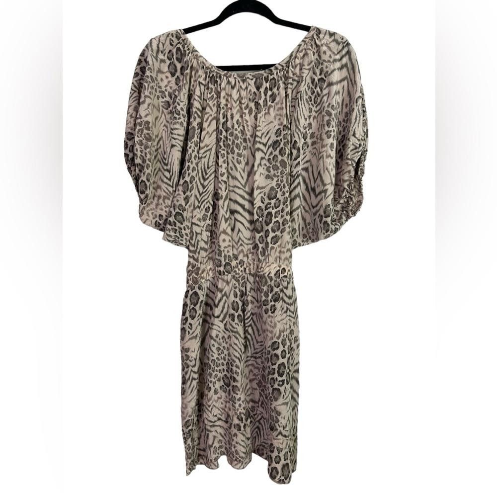 Designer Rebecca Taylor l Silk Leopard Print Mini Dress Size 2 Size XS / US 0-2 / IT 36-38 - 4 Thumbnail