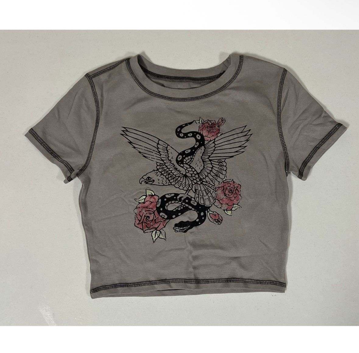 Arizona Jean Co. Arizona Gray Snake Graphic Tee T-Shirt Crop Top Size S 🥀 Size S / US 4 / IT 40 - 1 Thumbnail