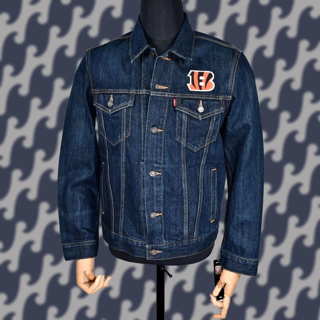 Levi's LEVI'S NFL Cincinnati Bengals Denim Trucker Jacket Mens M Shirt Jacket Size US M / EU 48-50 / 2 - 1 Thumbnail
