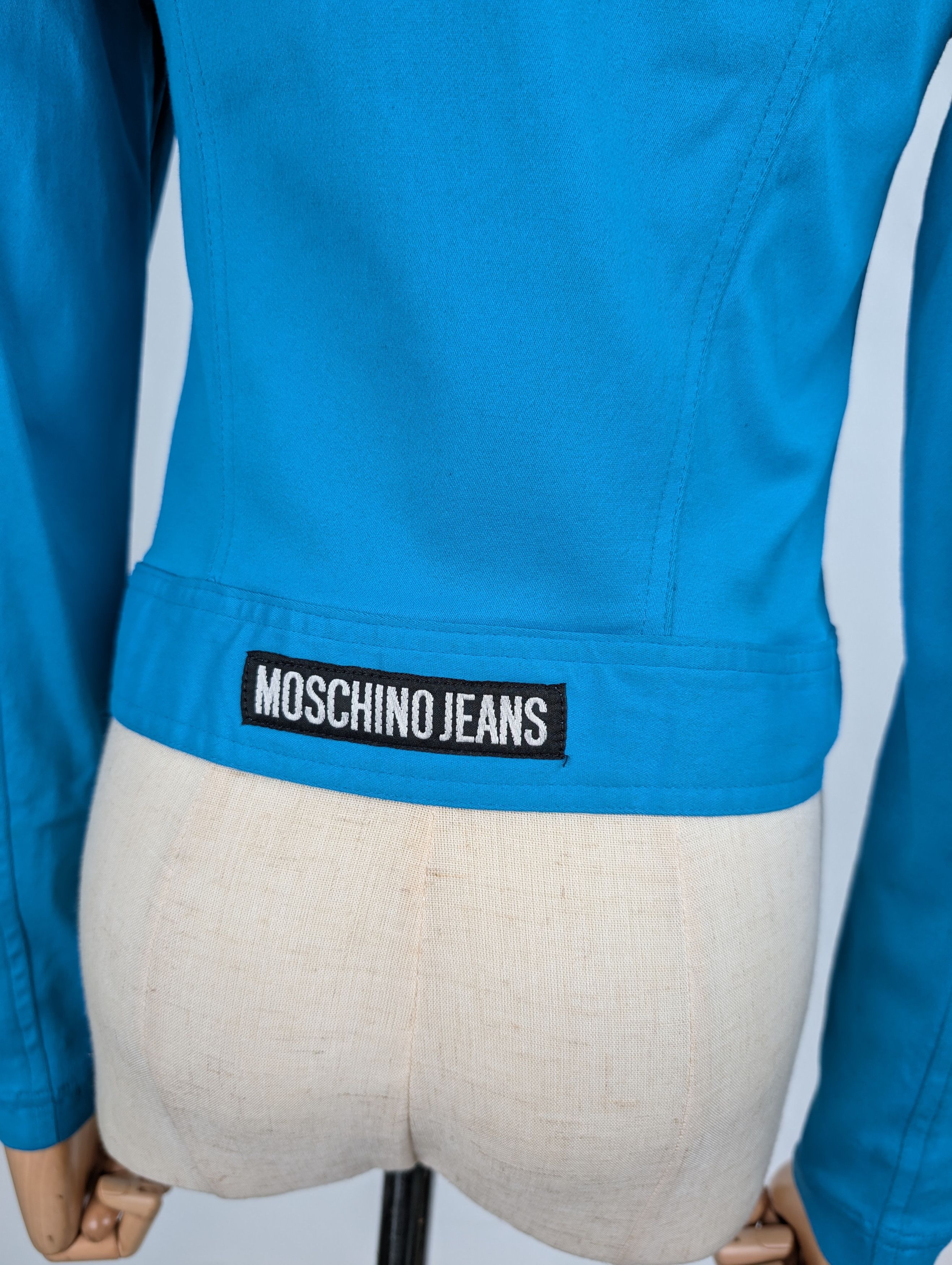 Moschino Vibrant Blue Stretched Denim Top Size S / US 4 / IT 40 - 7 Thumbnail