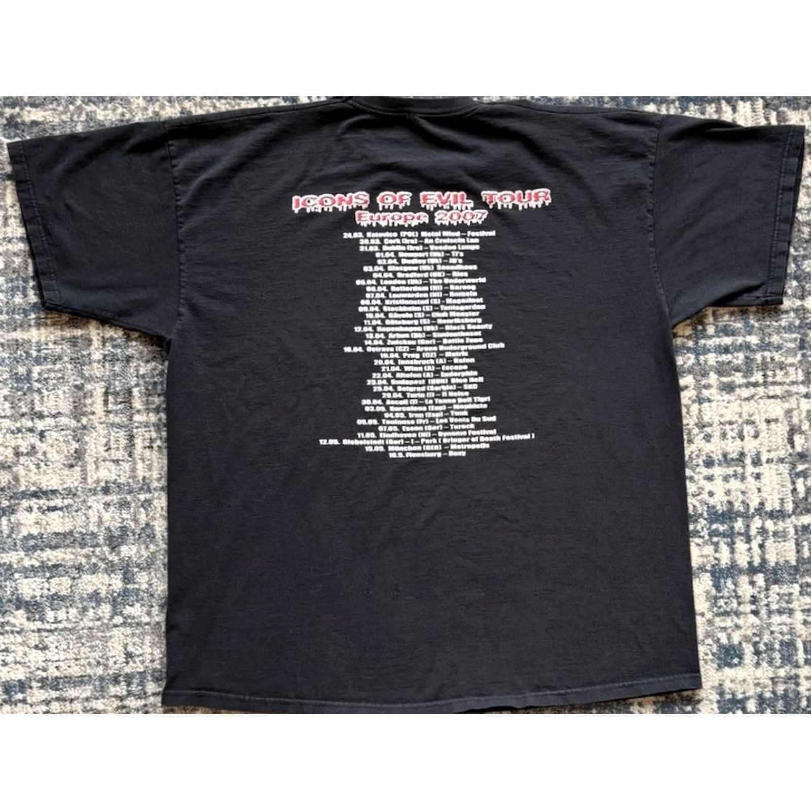 Vintage VINTAGE Deicide Icons Of Evil Europe Tour T Shirt XL Black 2007 2000s Cotton Graphic Print Men Band Metal Short Sleeve Crew Neck Double-Sided Size US XL / EU 56 / 4 - 4 Thumbnail
