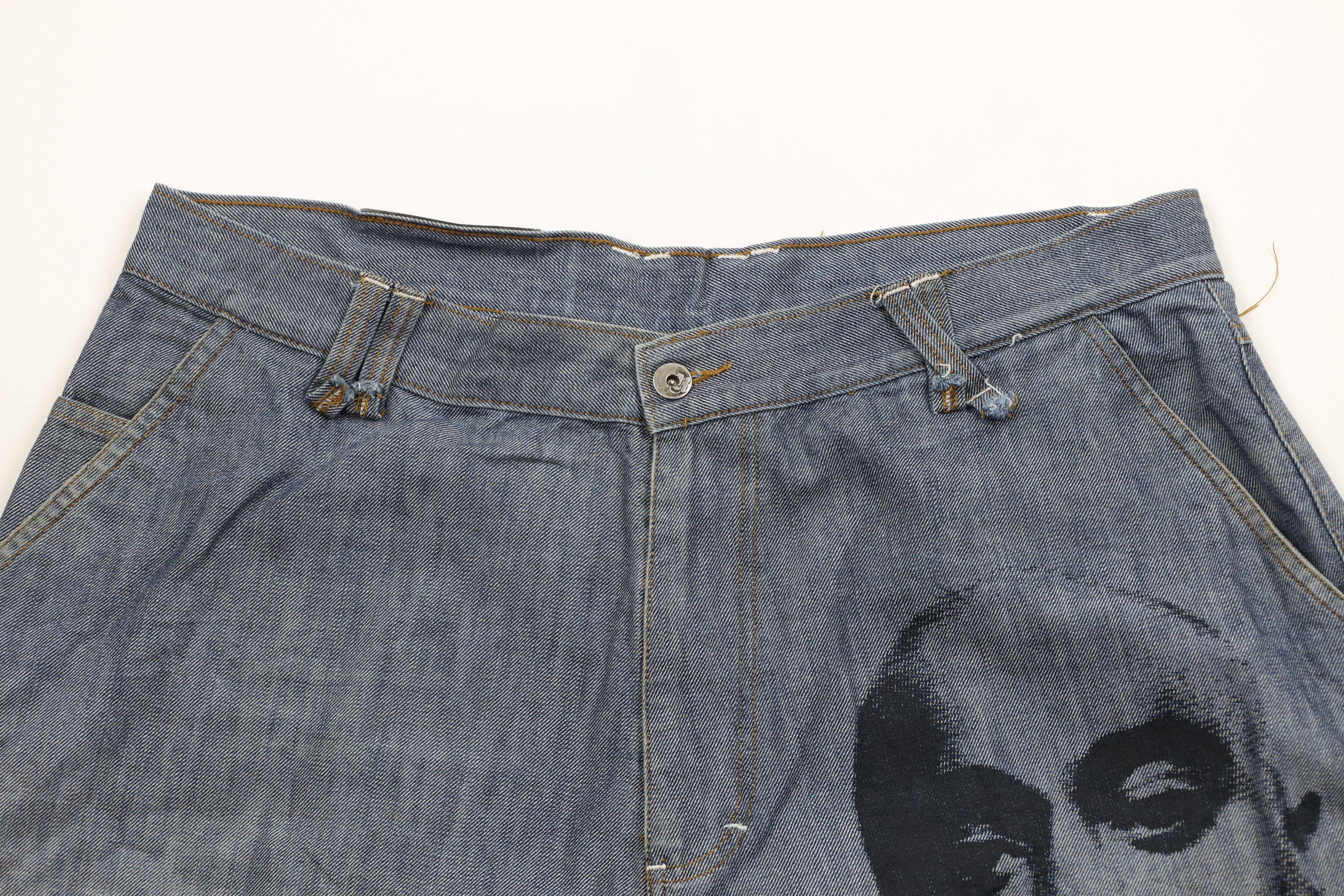 Vintage Vintage 90s Y2K Makaveli Baggy 2Pac Hip Hop Rap Denim Shorts Size US 40 / EU 56 - 2 Thumbnail