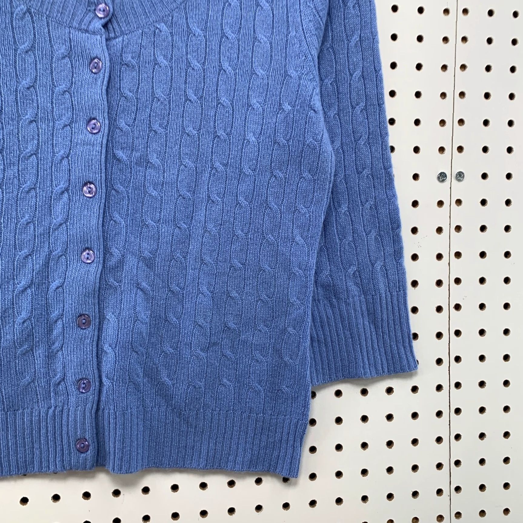Vintage VINTAGE Simply Cashmere Cardigan Sweater Womens Medium Blue 100% Cashmere 3/4 Sleeve Size M / US 6-8 / IT 42-44 - 7 Thumbnail
