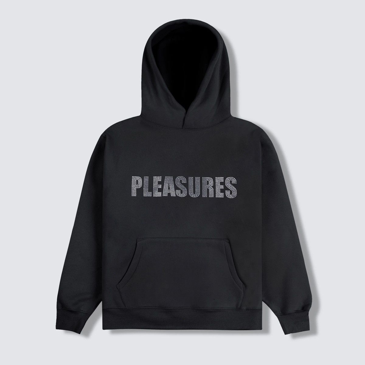 image of Pleasures Rhinestone Impact Hoodie in Black, Men's (Size Small)