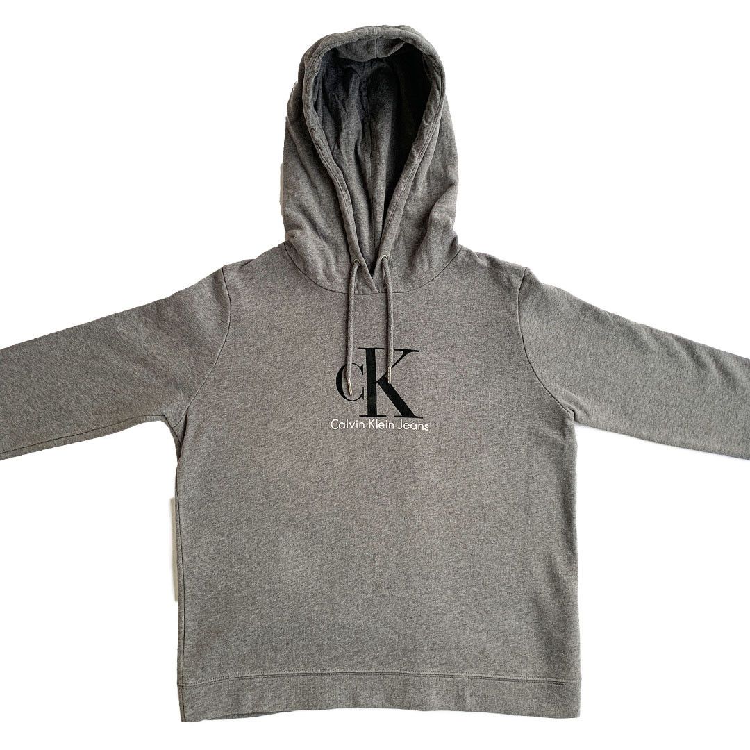 Calvin Klein Calvin Klein - Front Logo Hoodie - Grey - M (Womens) Size M / US 6-8 / IT 42-44 - 1 Thumbnail