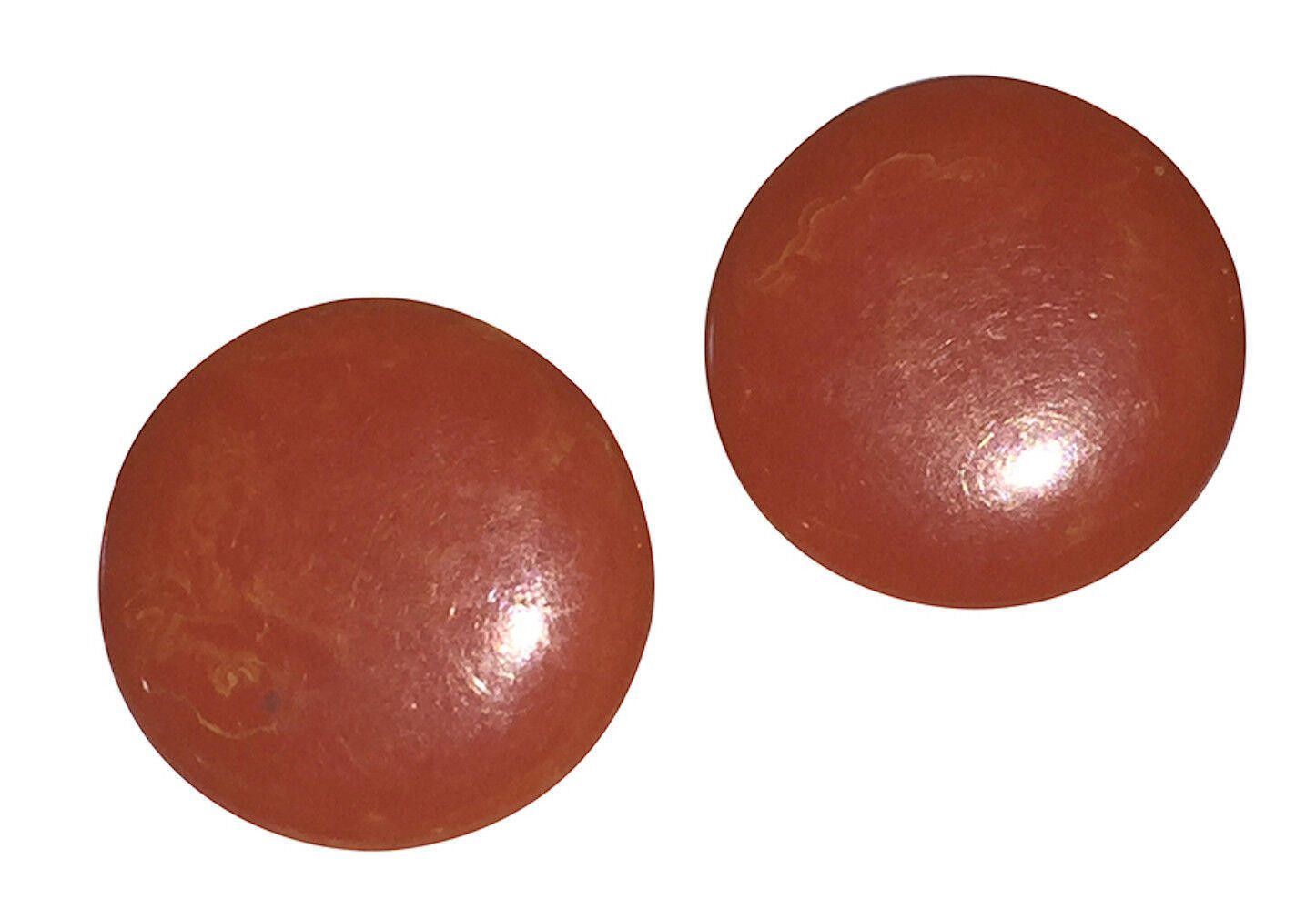 Designer Orange Swirl Round Bakelite Clip On Earrings Size ONE SIZE - 2 Thumbnail