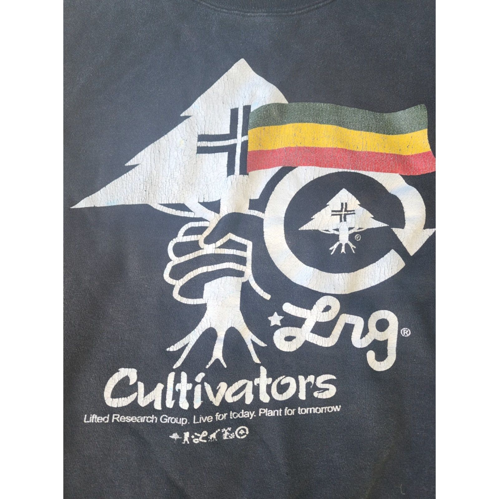 Vintage VINTAGE LRG Sweatshirt Cultivators Size M Black Geometric Embroidered Logo Crew Neck Pullover Hooded Pockets All Seasons Men Size US M / EU 48-50 / 2 - 2 Thumbnail