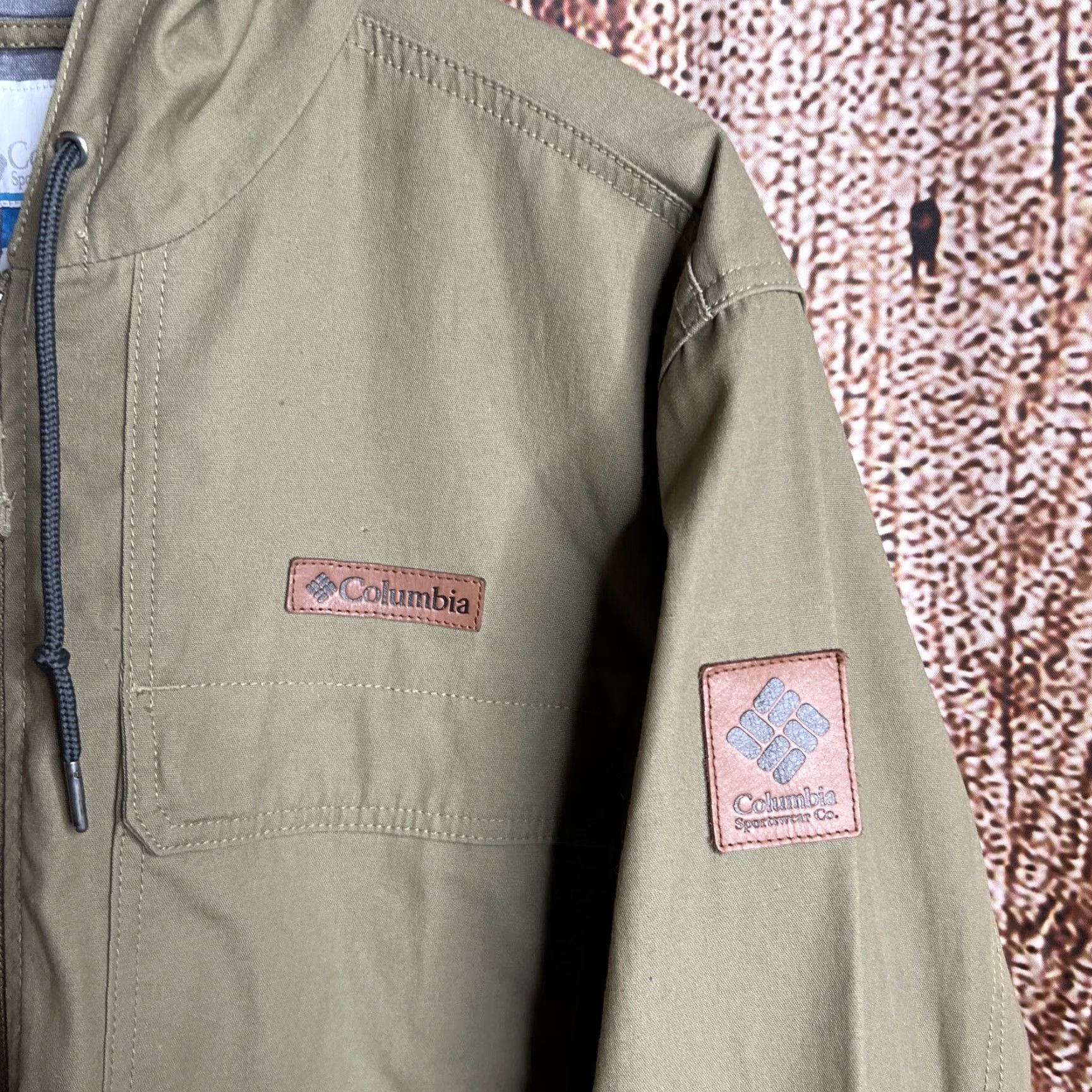 Vintage COLUMBIA Jacket Mens Large GREEN MILITARY STYLE Insulated Spring Cotton Blend Outer Shell Crew Pit to Pit 26” Length 30” Size US L / EU 52-54 / 3 - 2 Thumbnail