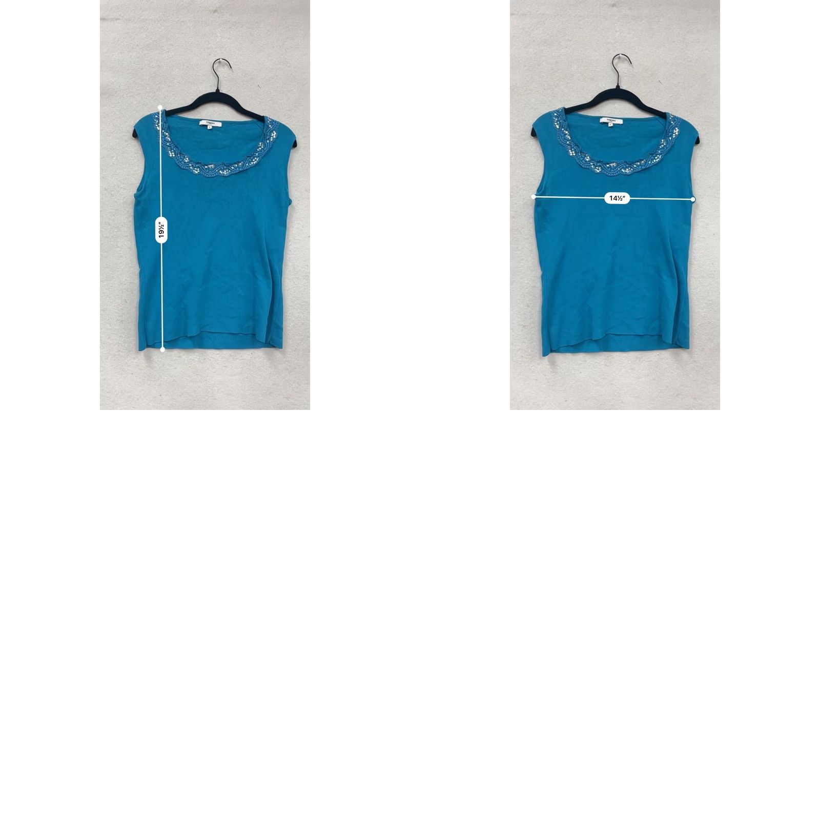 Vintage Vertigo Large Blue Sleeveless Top L Unisex Adults Size L / US 10 / IT 46 - 8 Thumbnail
