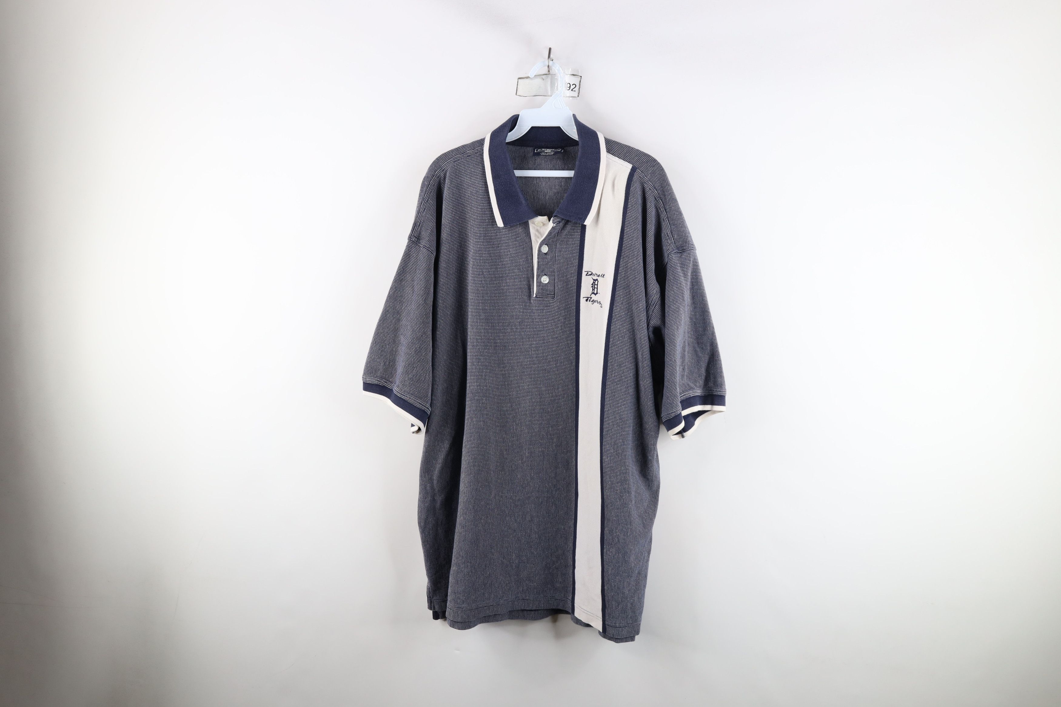 Vintage Vintage 90s Script English D Detroit Tigers Baseball Polo Size US XXL / EU 58 / 5 - 1 Thumbnail