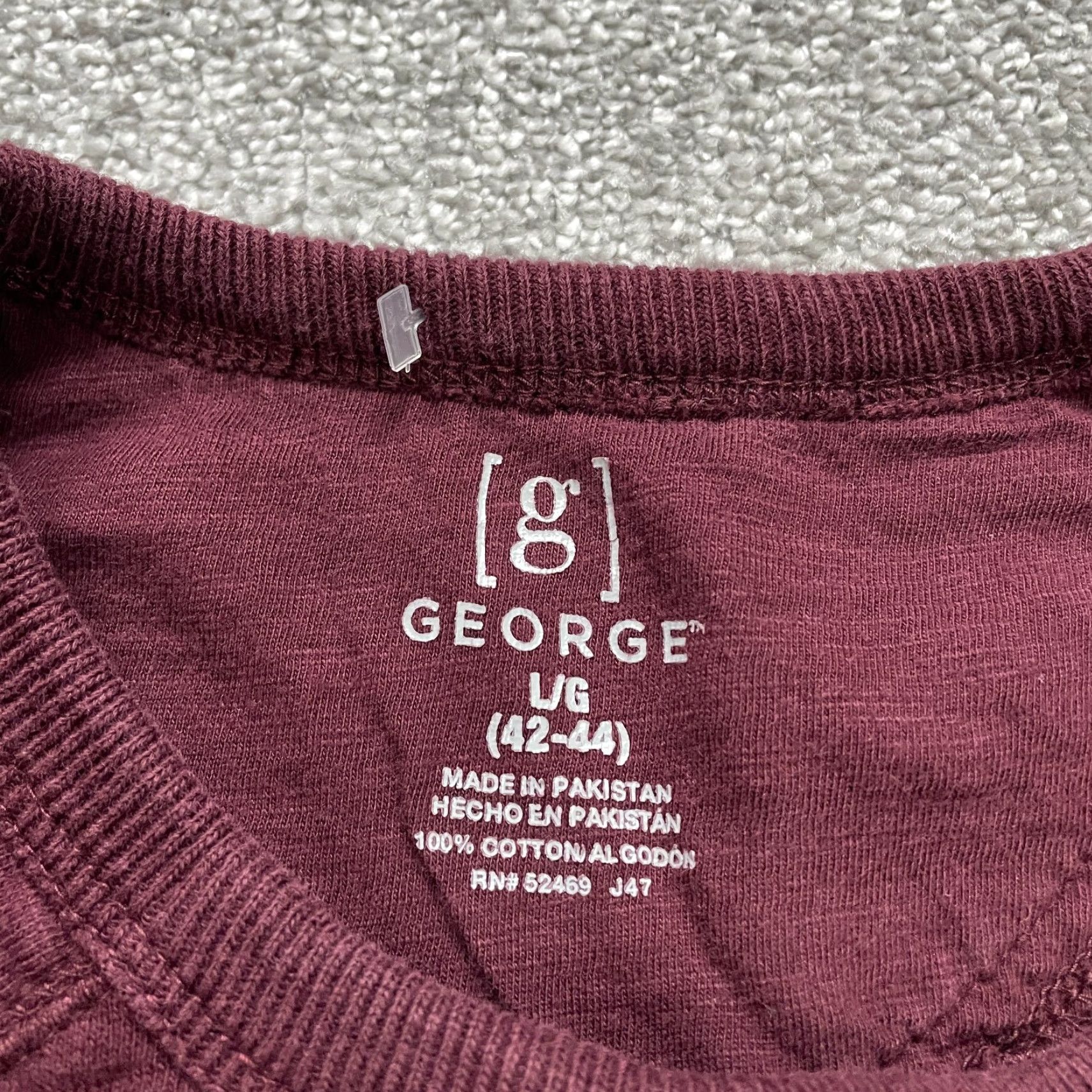 George George Pullover Sweatshirt Mens Large Maroon Crew Neck Long Sleeve Cotton Size US L / EU 52-54 / 3 - 5 Thumbnail