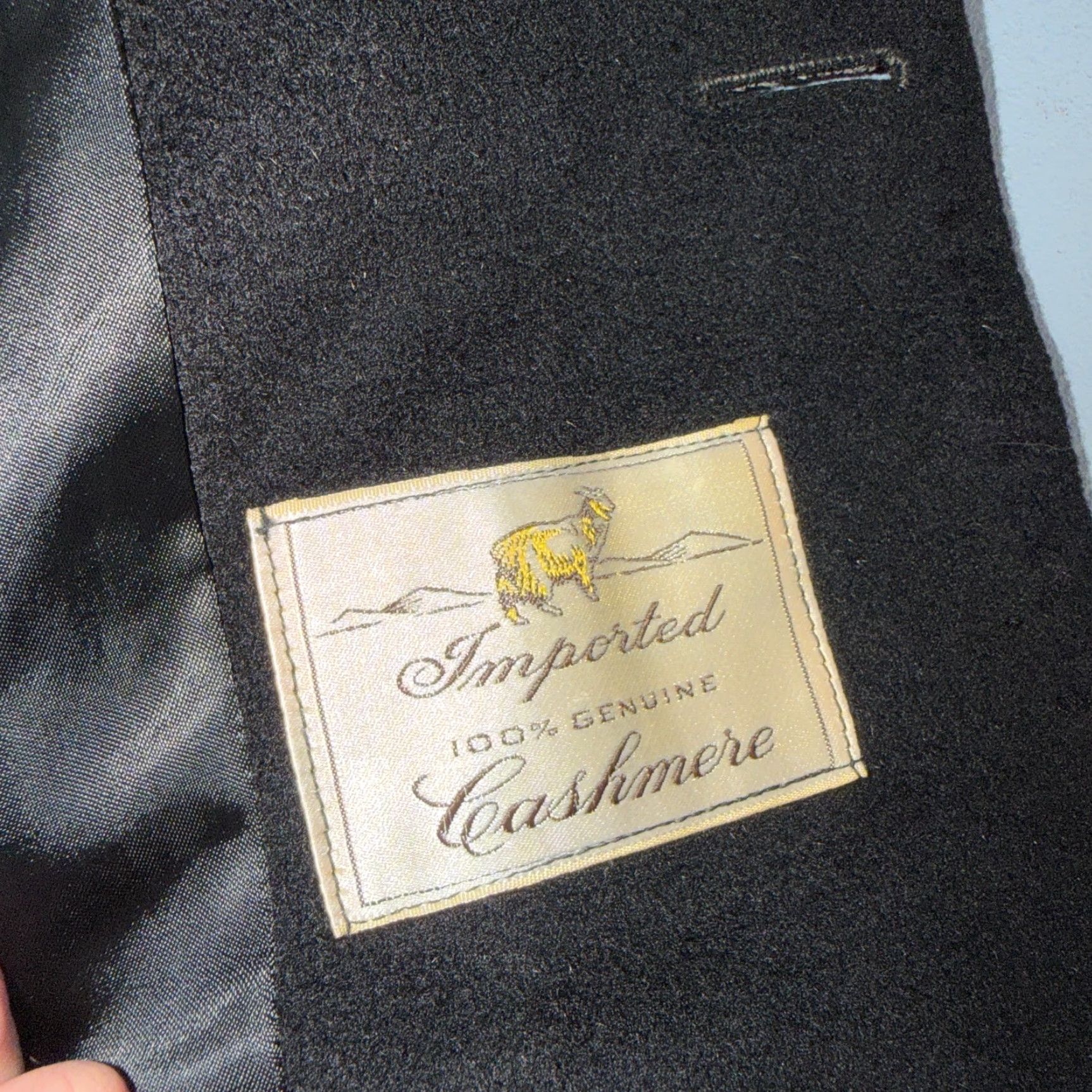 Vintage VINTAGE Black Wool Cashmere Overcoat Men’s 42 Long Retro Trench 1950s 1960s Size US XS / EU 42 / 0 - 5 Thumbnail