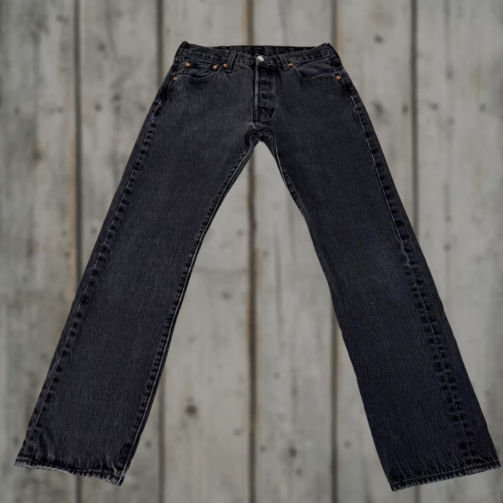 Levi's Levi's Jeans Mens 30x32 Black 501 Straight Fit Denim Pants Cowboy Work Size US 30 / EU 46 - 1 Thumbnail