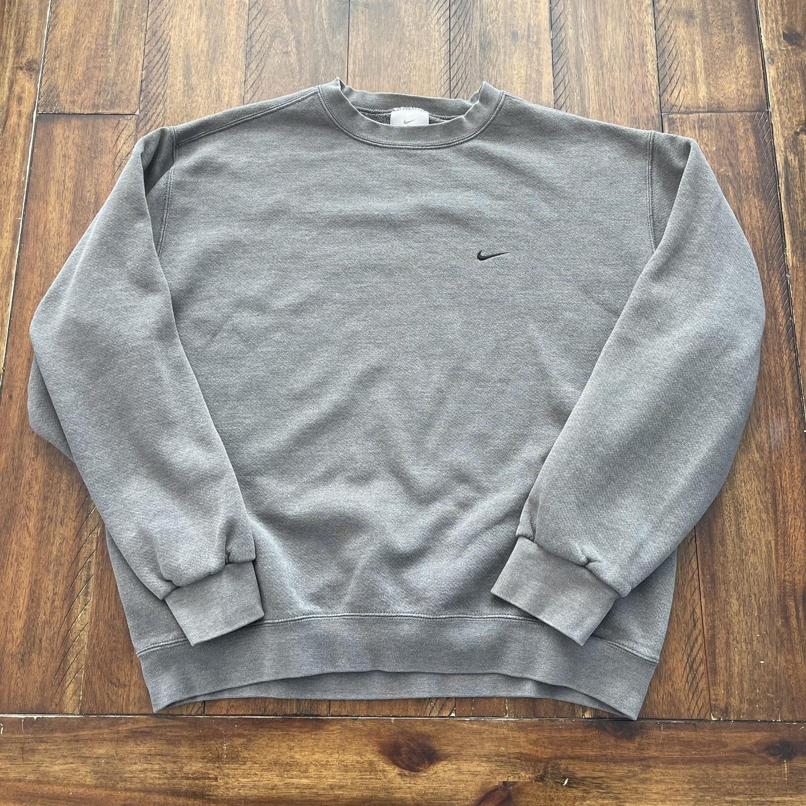 Nike Vtg Nike Sweatshirt Mens Large Gray Fleece Small Swoosh Size US L / EU 52-54 / 3 - 2 Thumbnail