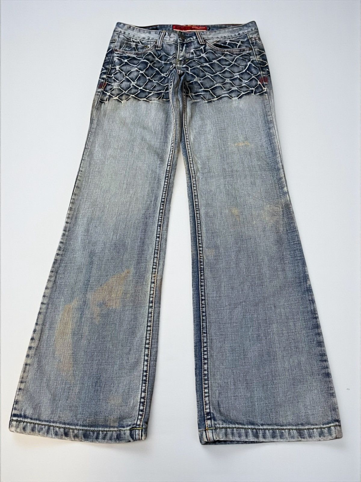 GOSTAR DE FUGA FLARED💥 GAZOZ Web Dirted Style Rebel Denim Washed Size US 31 - 1 Thumbnail