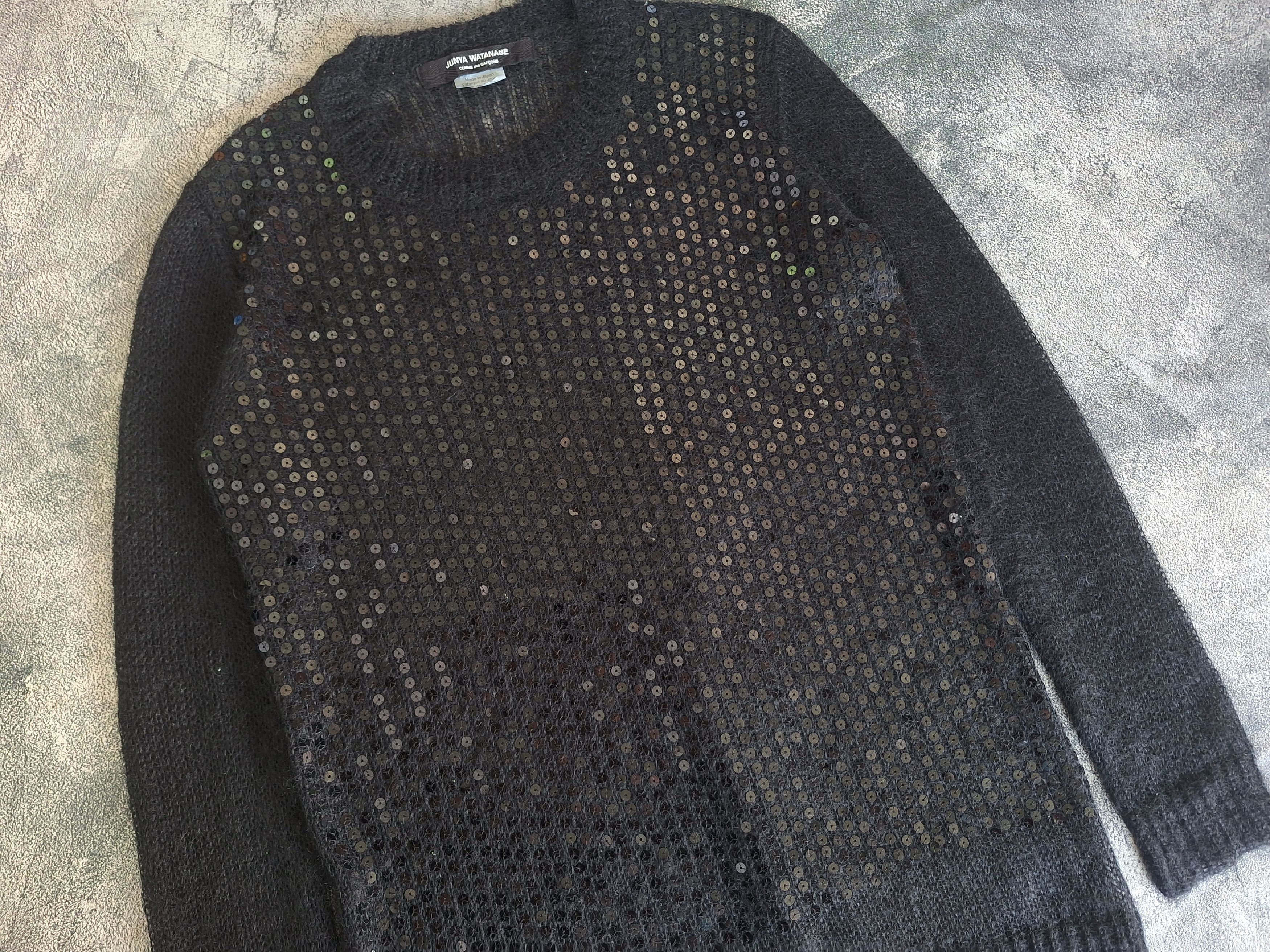 Comme des Garcons × Junya Watanabe Junya Wantanabe Black Mohair Blend Sequin Size US M / EU 48-50 / 2 - 2 Thumbnail